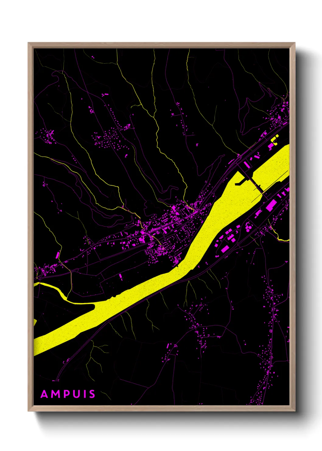 Une affiche de carte sur Ampuis