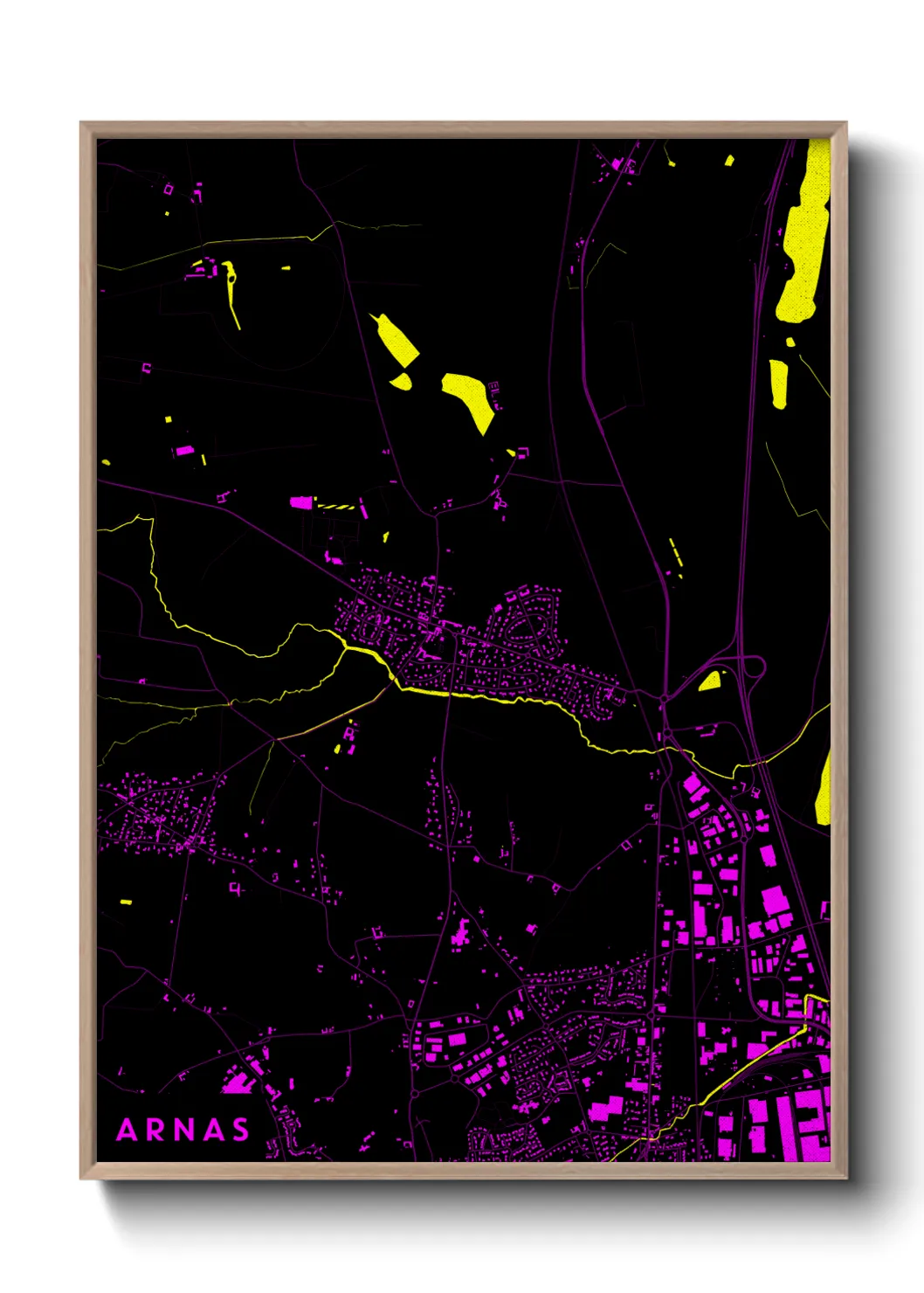 Une affiche de carte sur Arnas