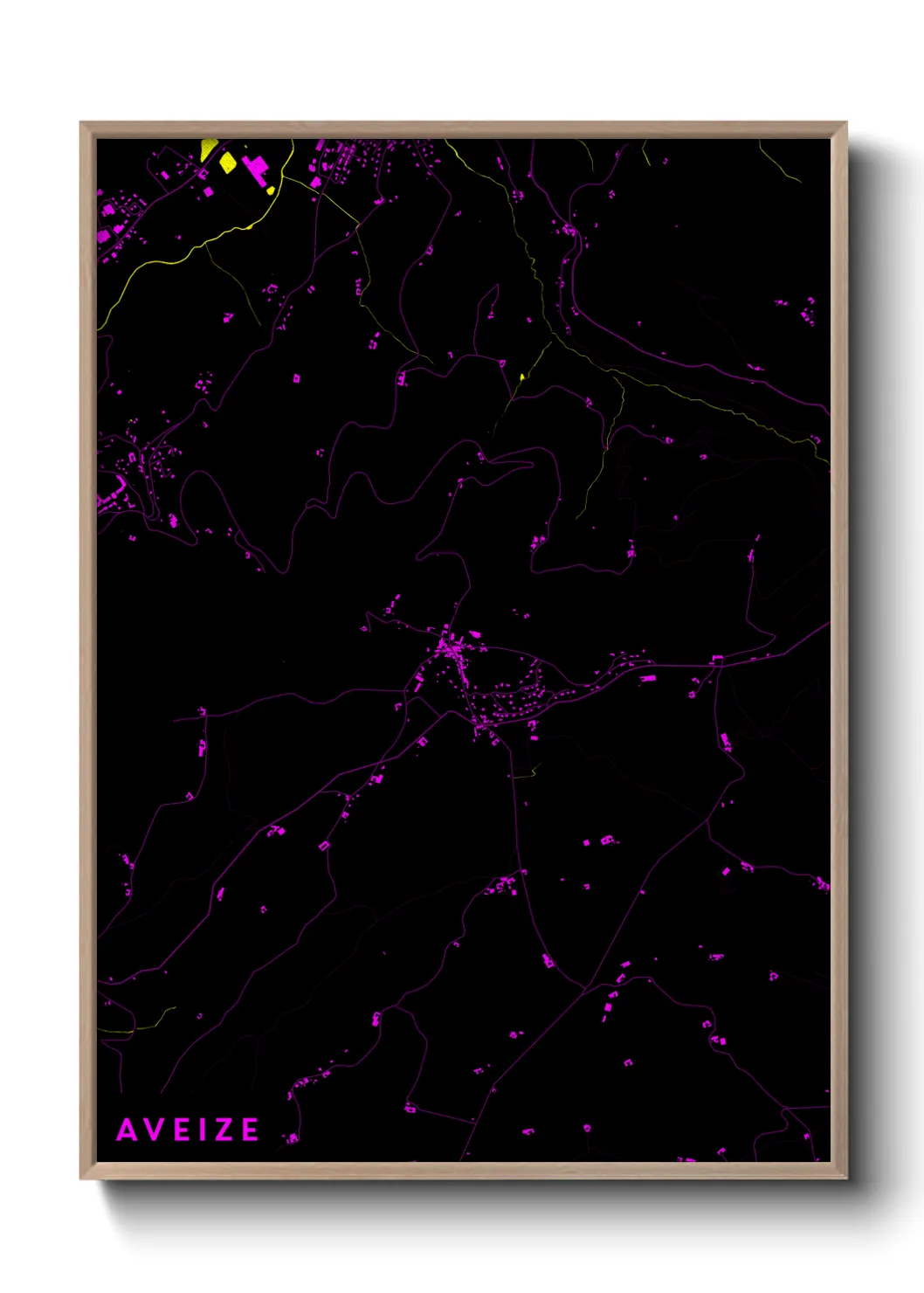 Une affiche de carte sur Aveize