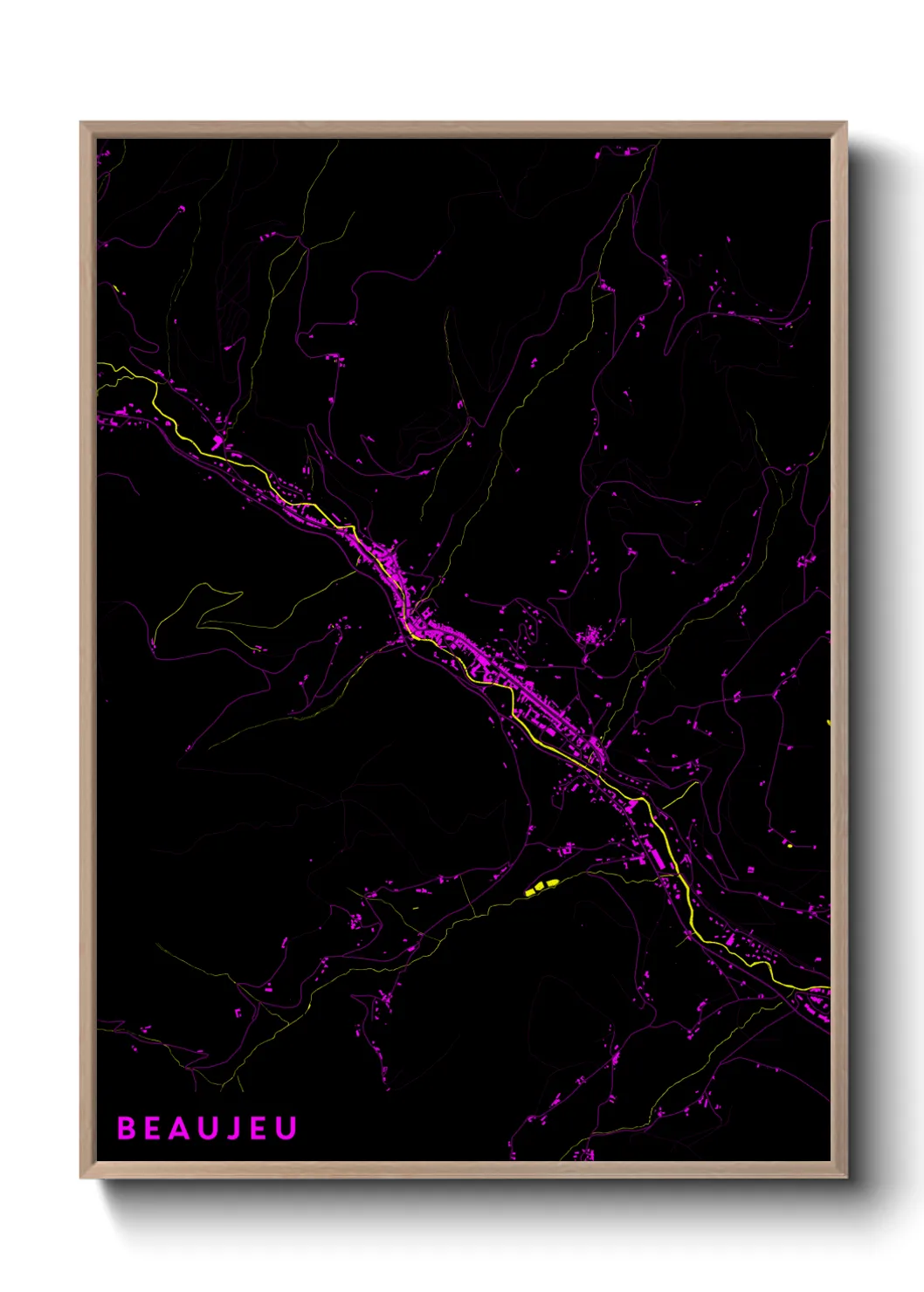 Une affiche de carte sur Beaujeu