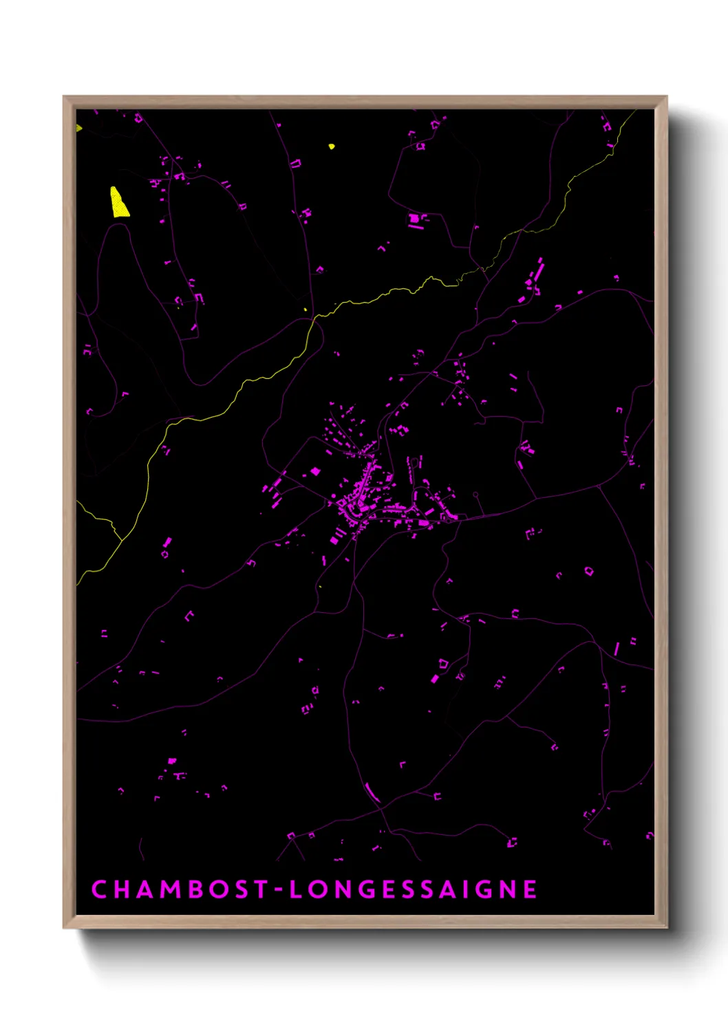 Une affiche de carte sur Chambost-Longessaigne