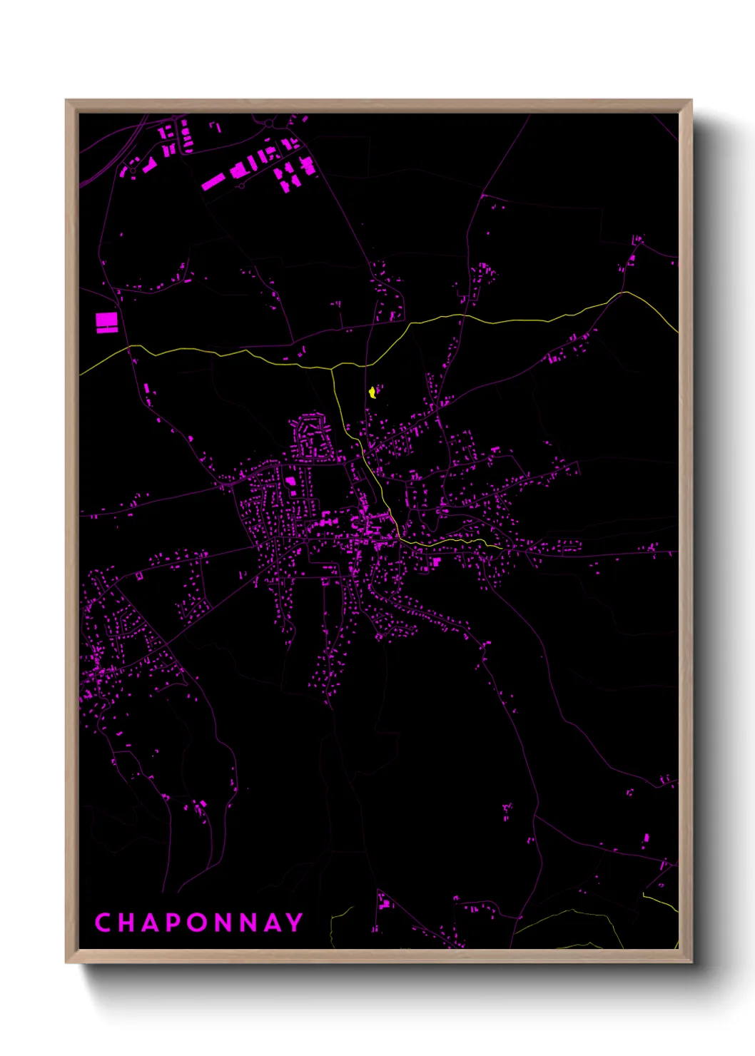 Une affiche de carte sur Chaponnay