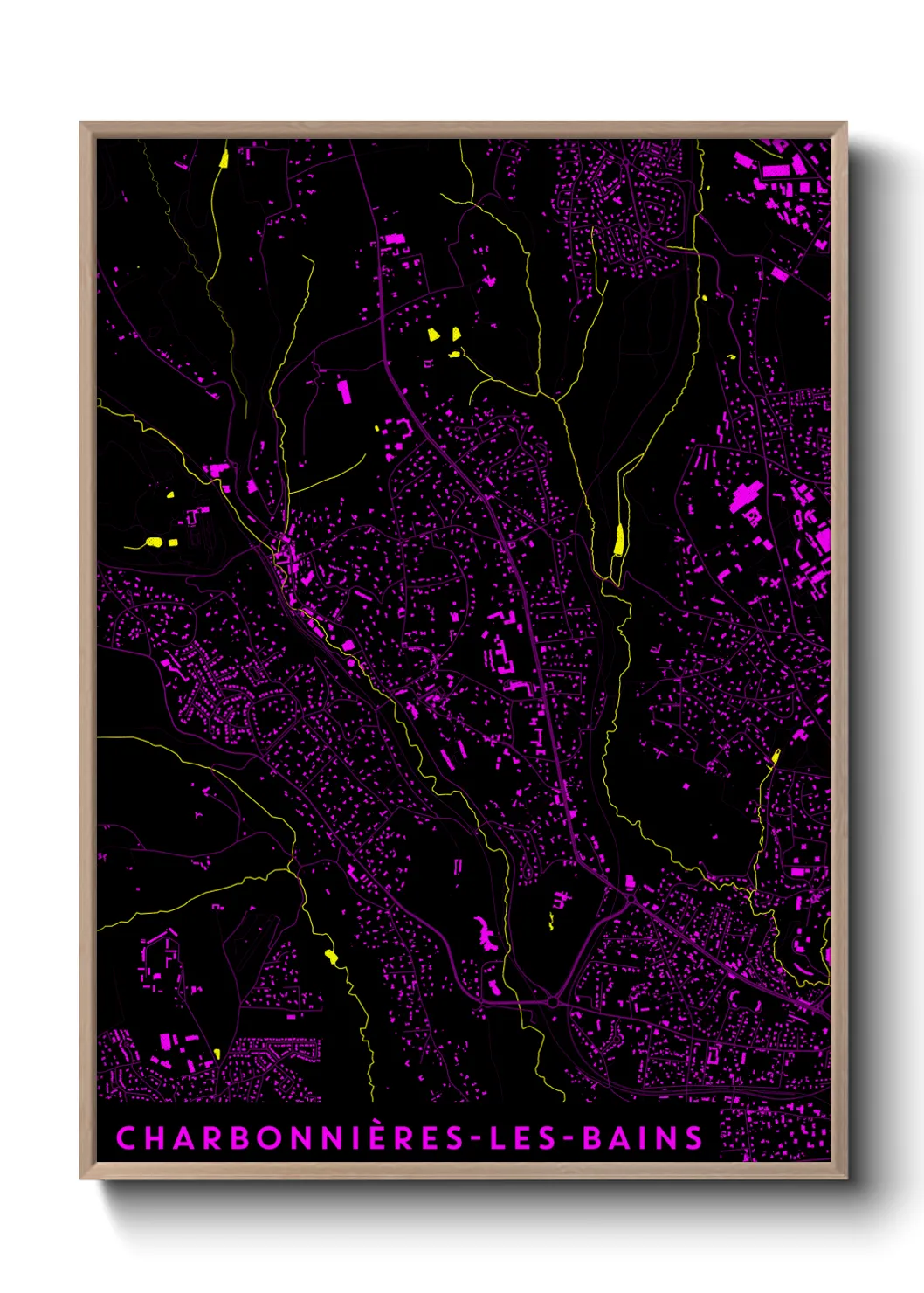 Une affiche de carte sur Charbonnières-les-Bains