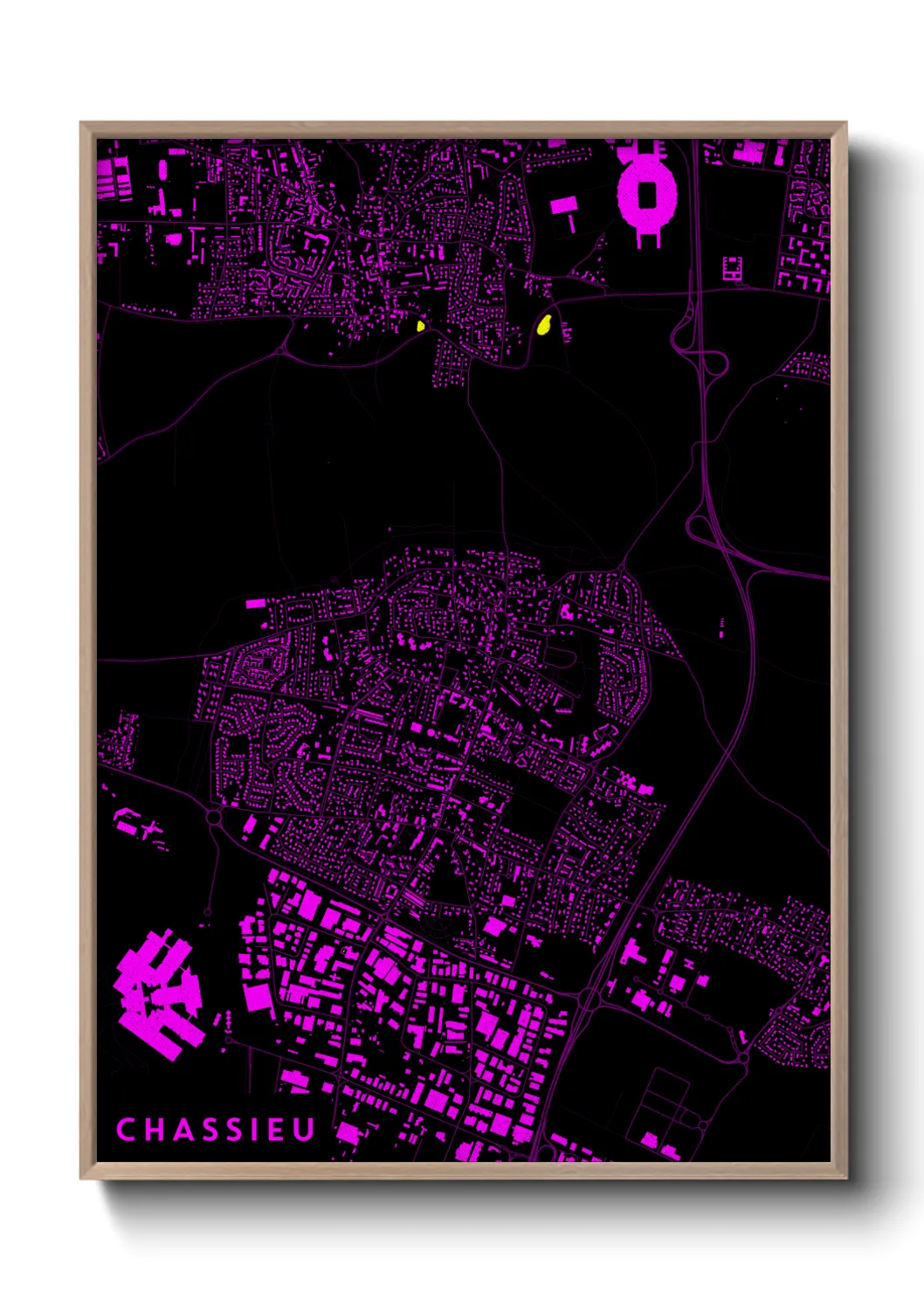 Une affiche de carte sur Chassieu