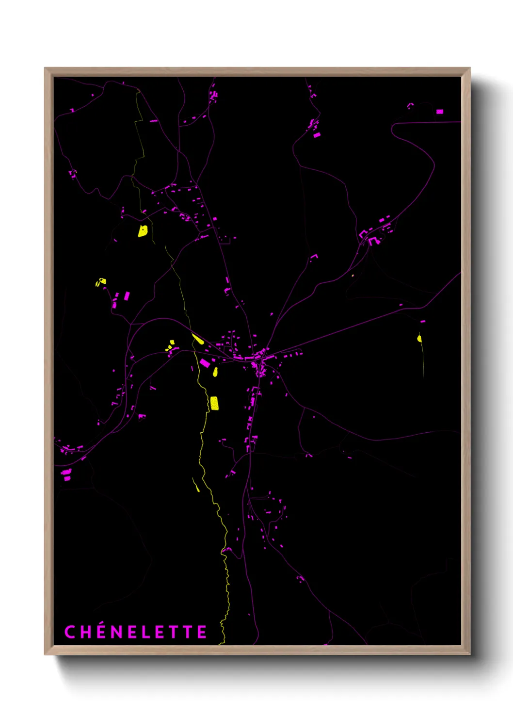 Une affiche de carte sur Chénelette