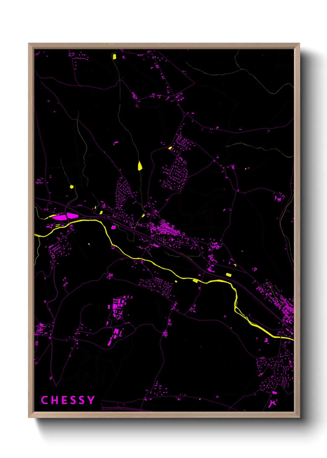 Une affiche de carte sur Chessy