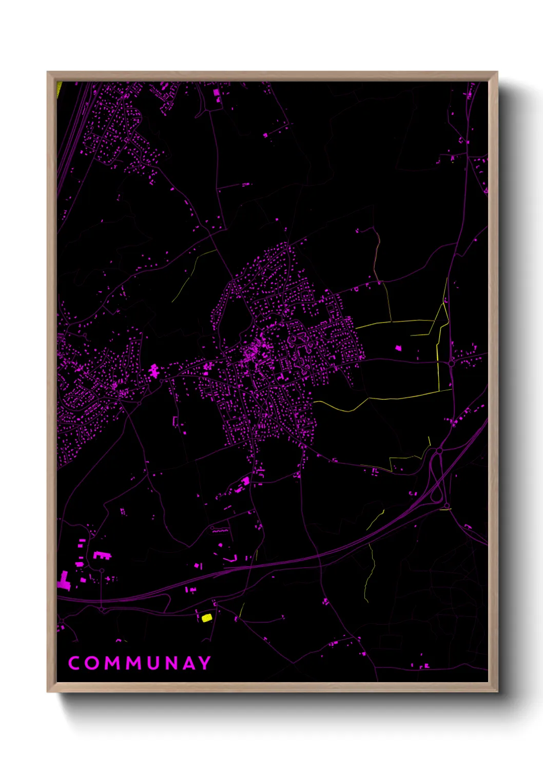 Une affiche de carte sur Communay
