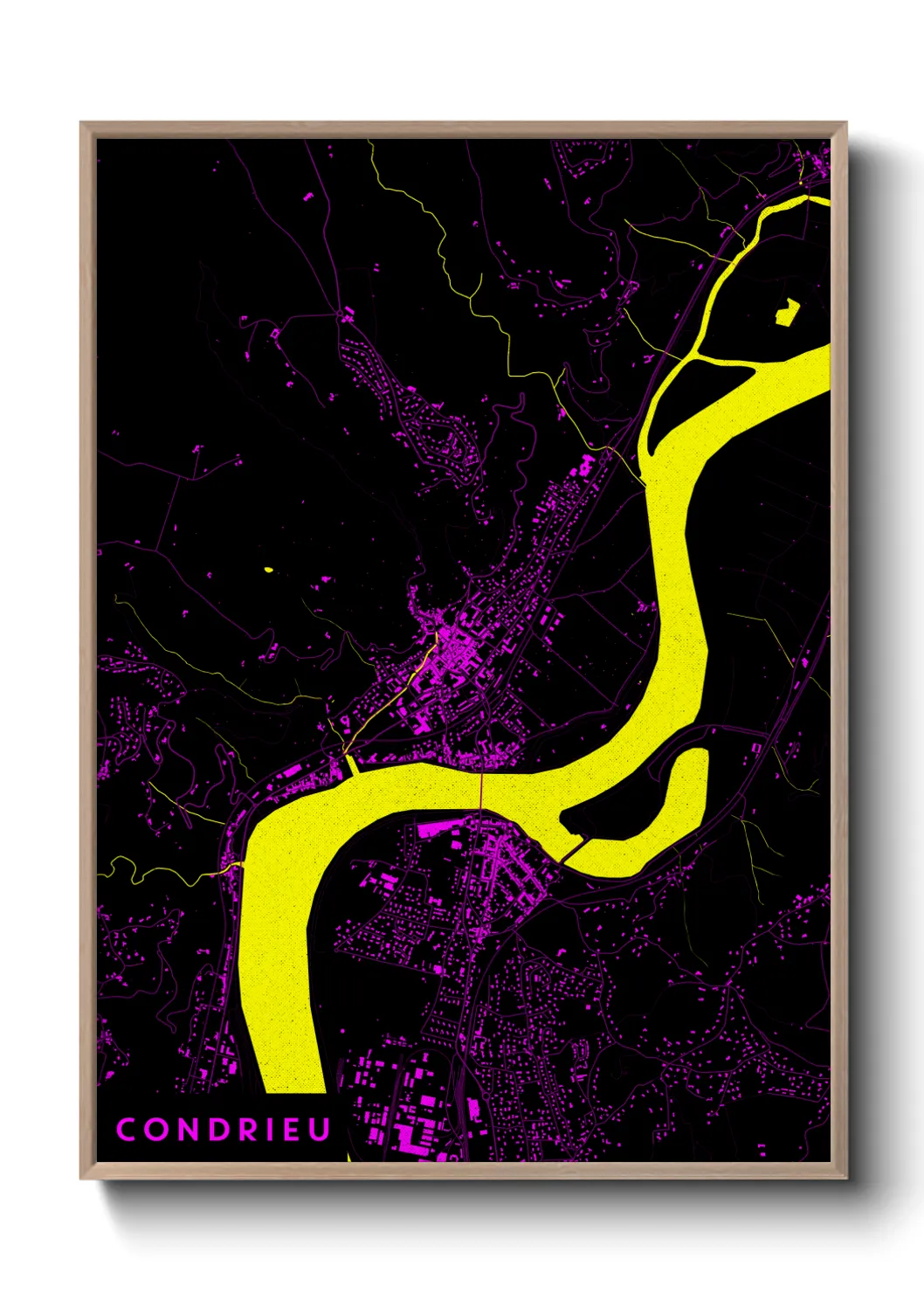 Une affiche de carte sur Condrieu
