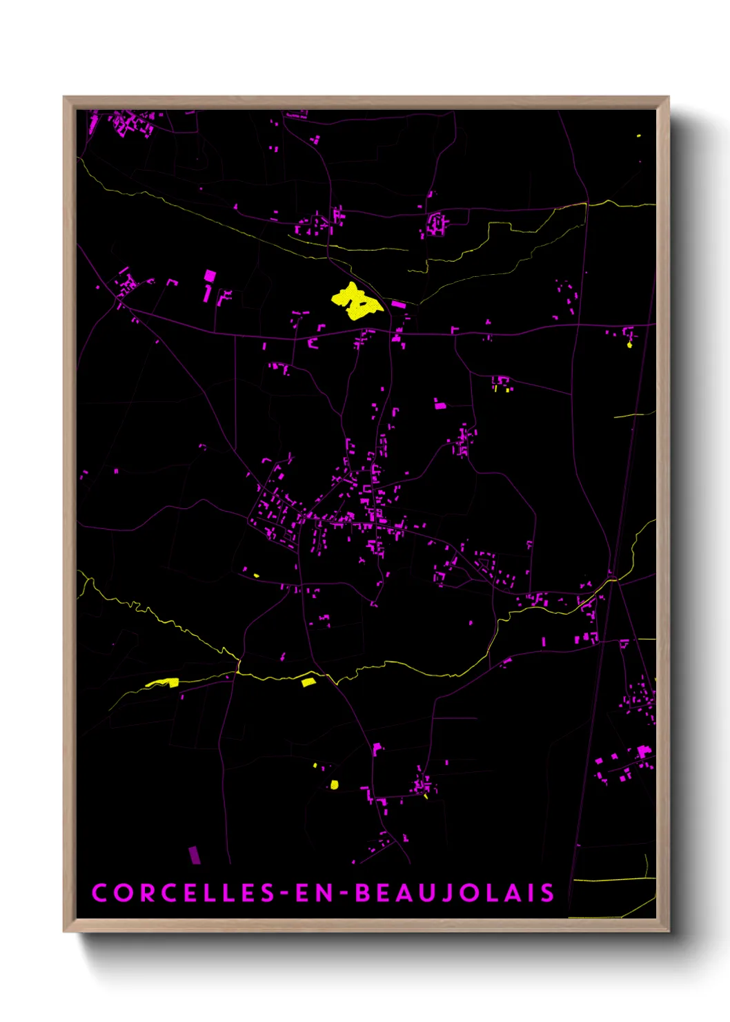Un poster carteCorcelles-en-Beaujolais