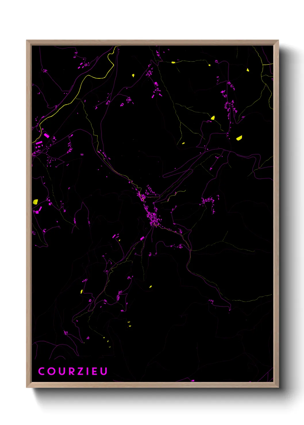 Une affiche de carte sur Courzieu