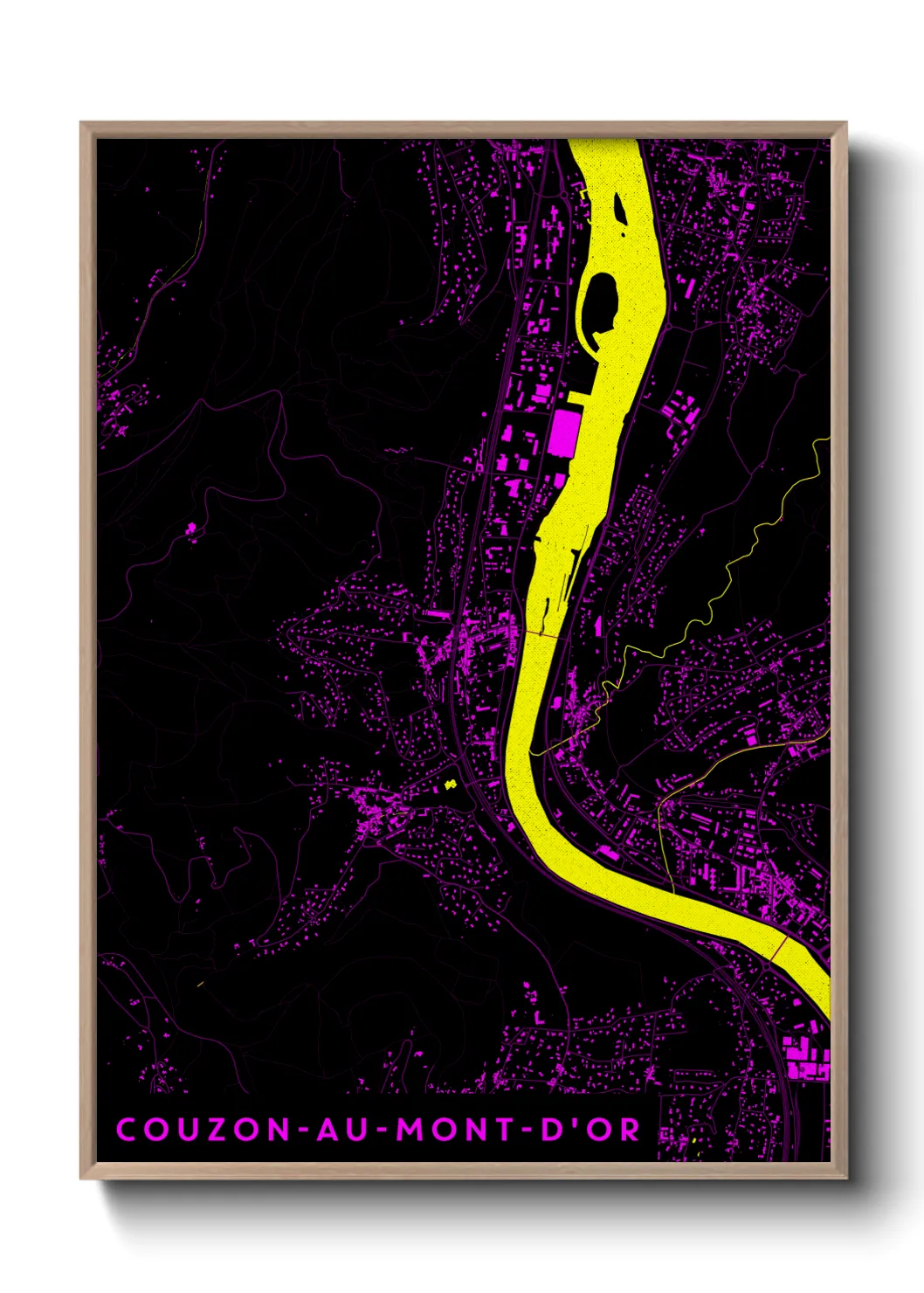 Une affiche de carte sur Couzon-au-Mont-d'Or