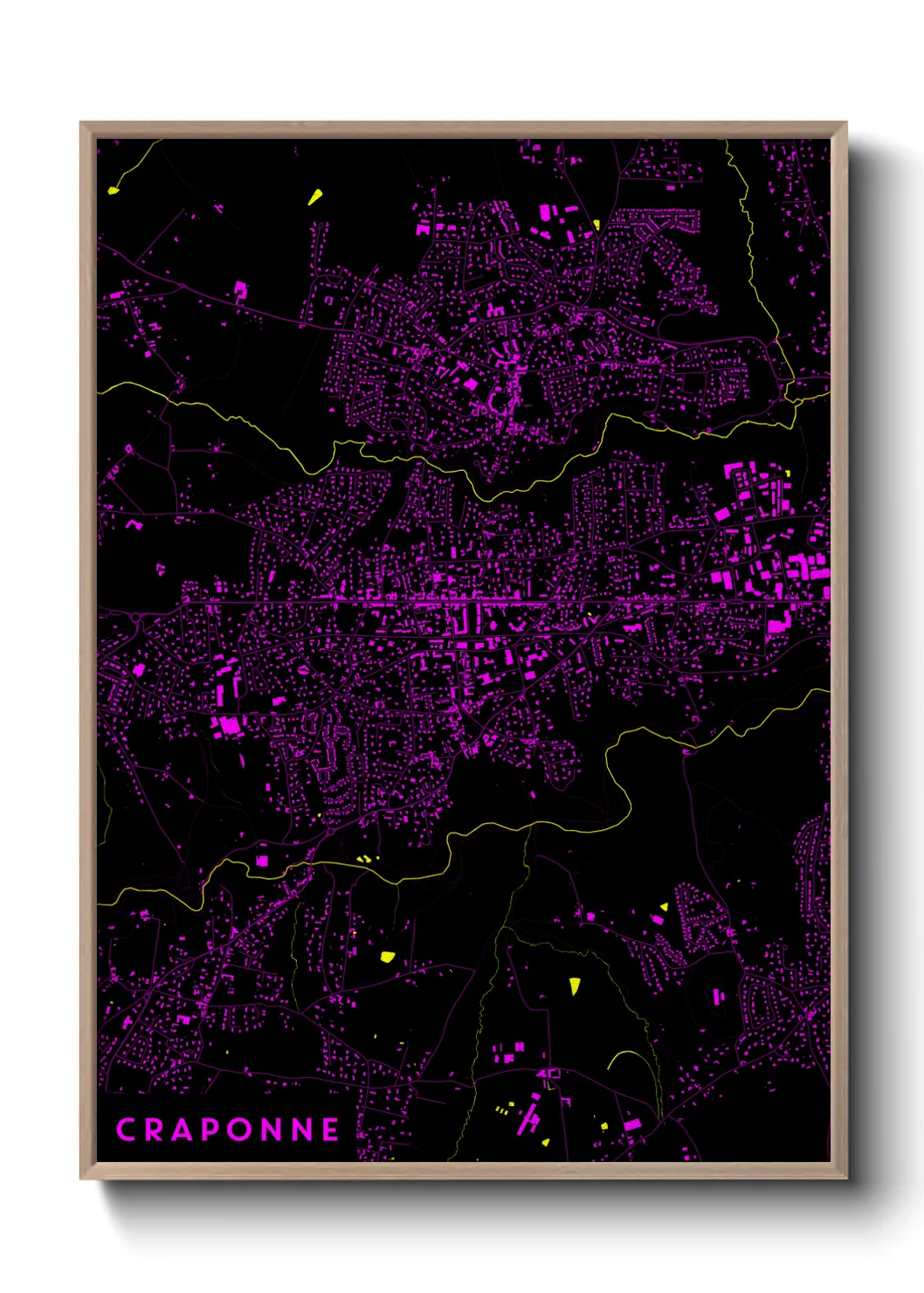 Une affiche de carte sur Craponne