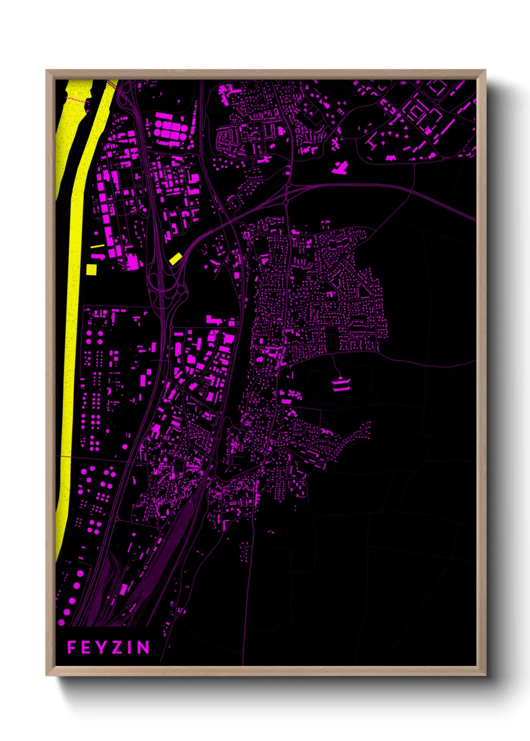 Une affiche de carte sur Feyzin