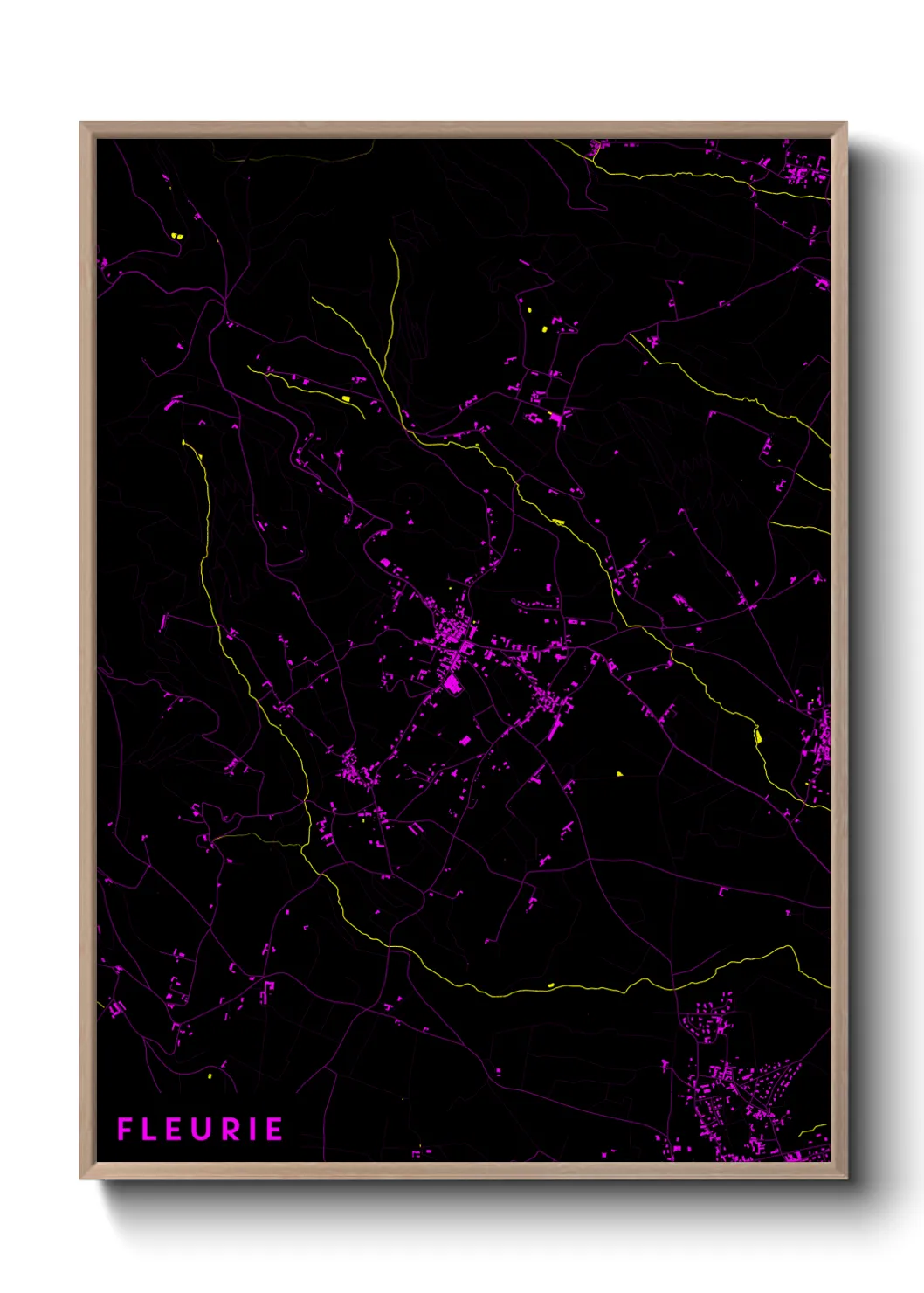 Une affiche de carte sur Fleurie