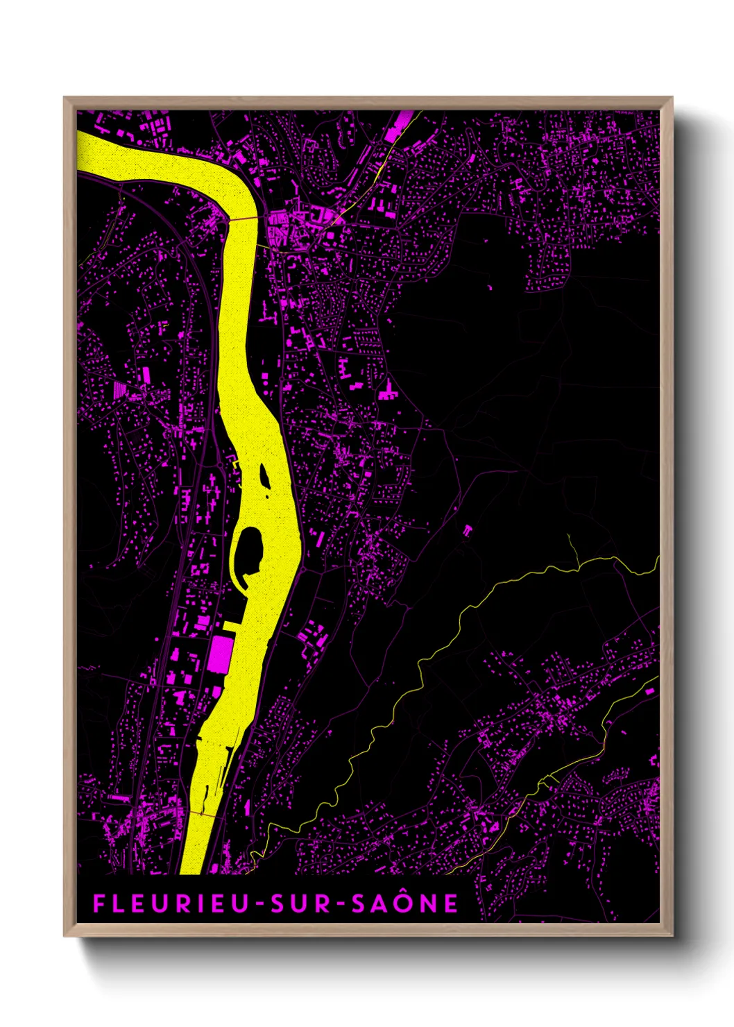Une affiche de carte sur Fleurieu-sur-Saône