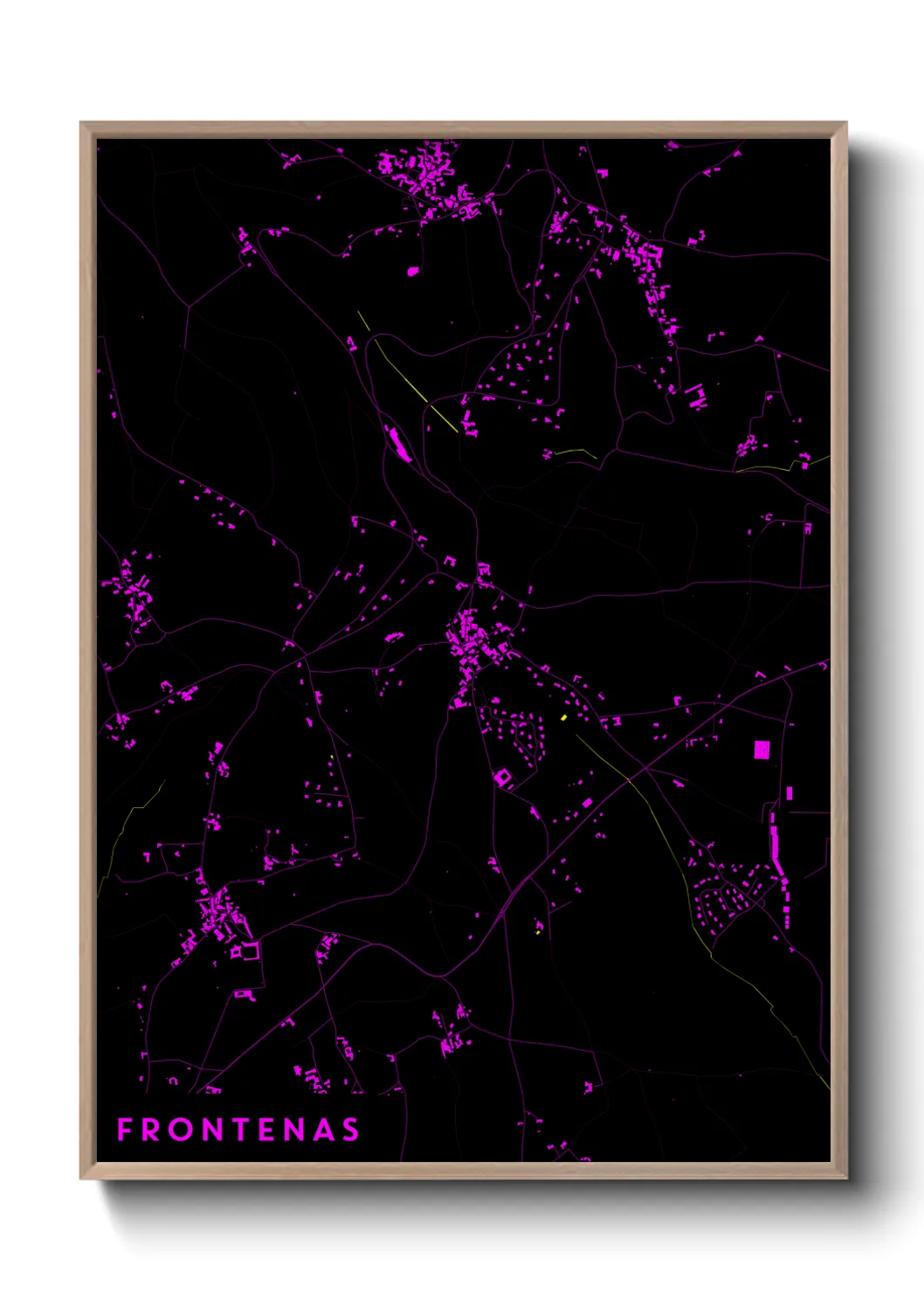 Une affiche de carte sur Frontenas