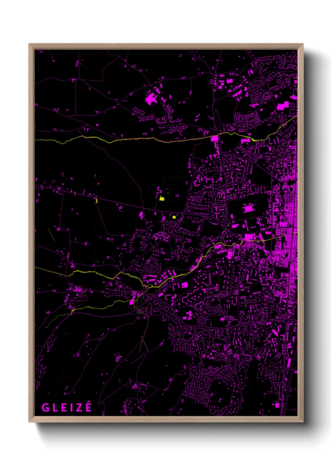 Une affiche de carte sur Gleizé