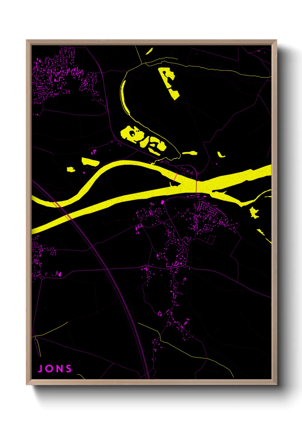 Une affiche de carte sur Jons