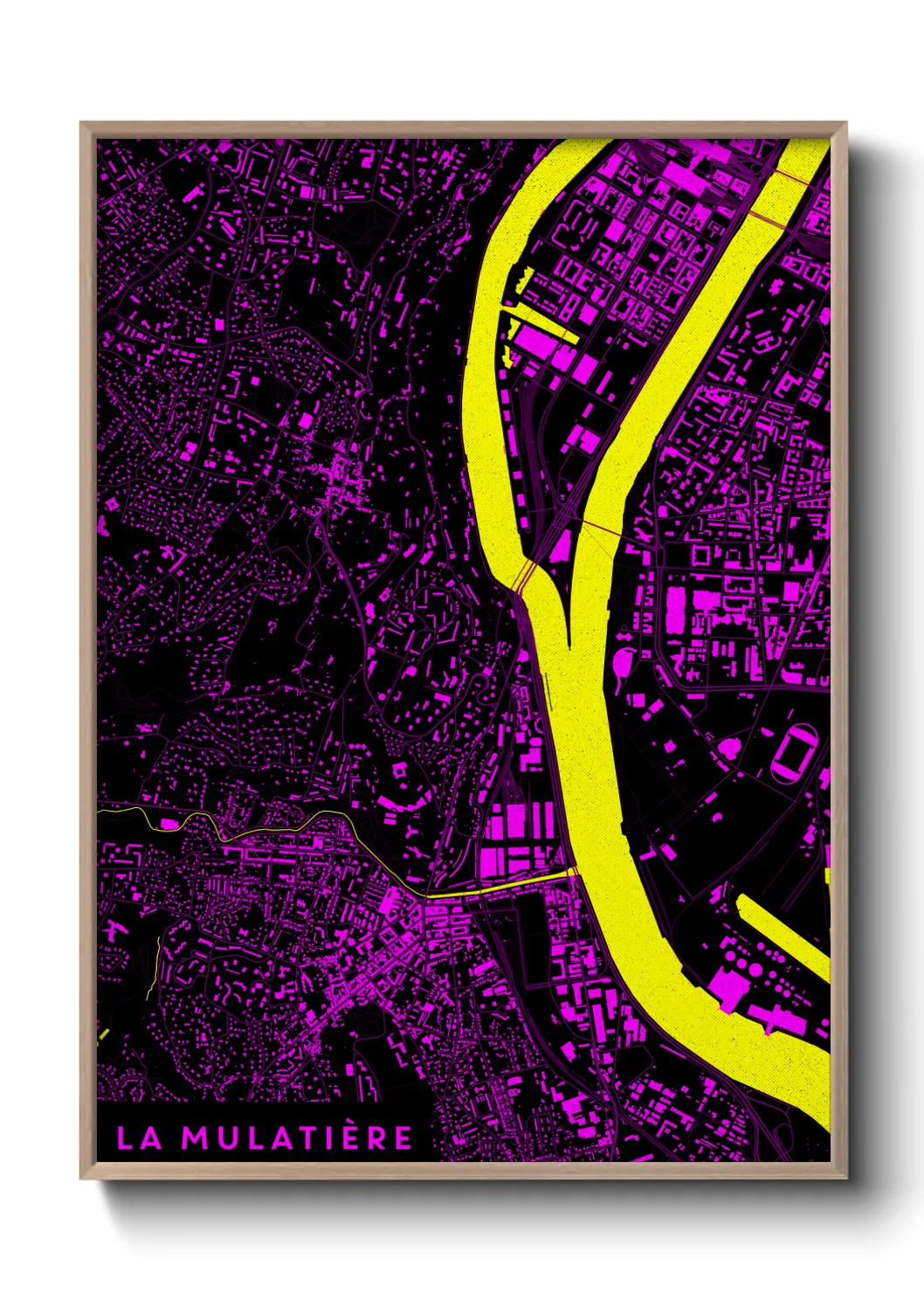 Une affiche de carte sur La Mulatière