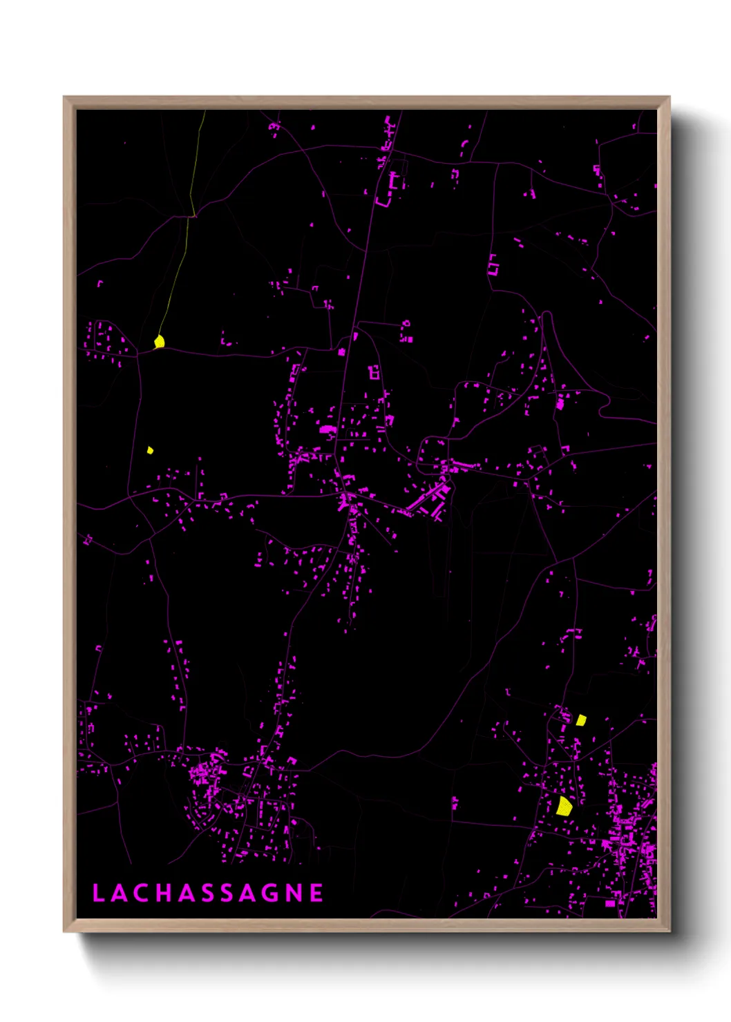 Une affiche de carte sur Lachassagne