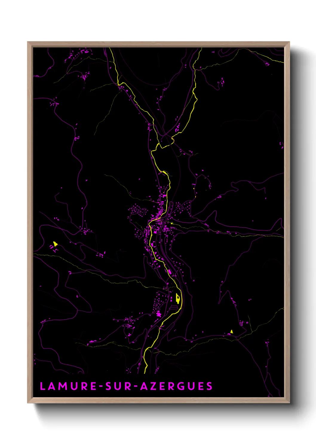 Une affiche de carte sur Lamure-sur-Azergues