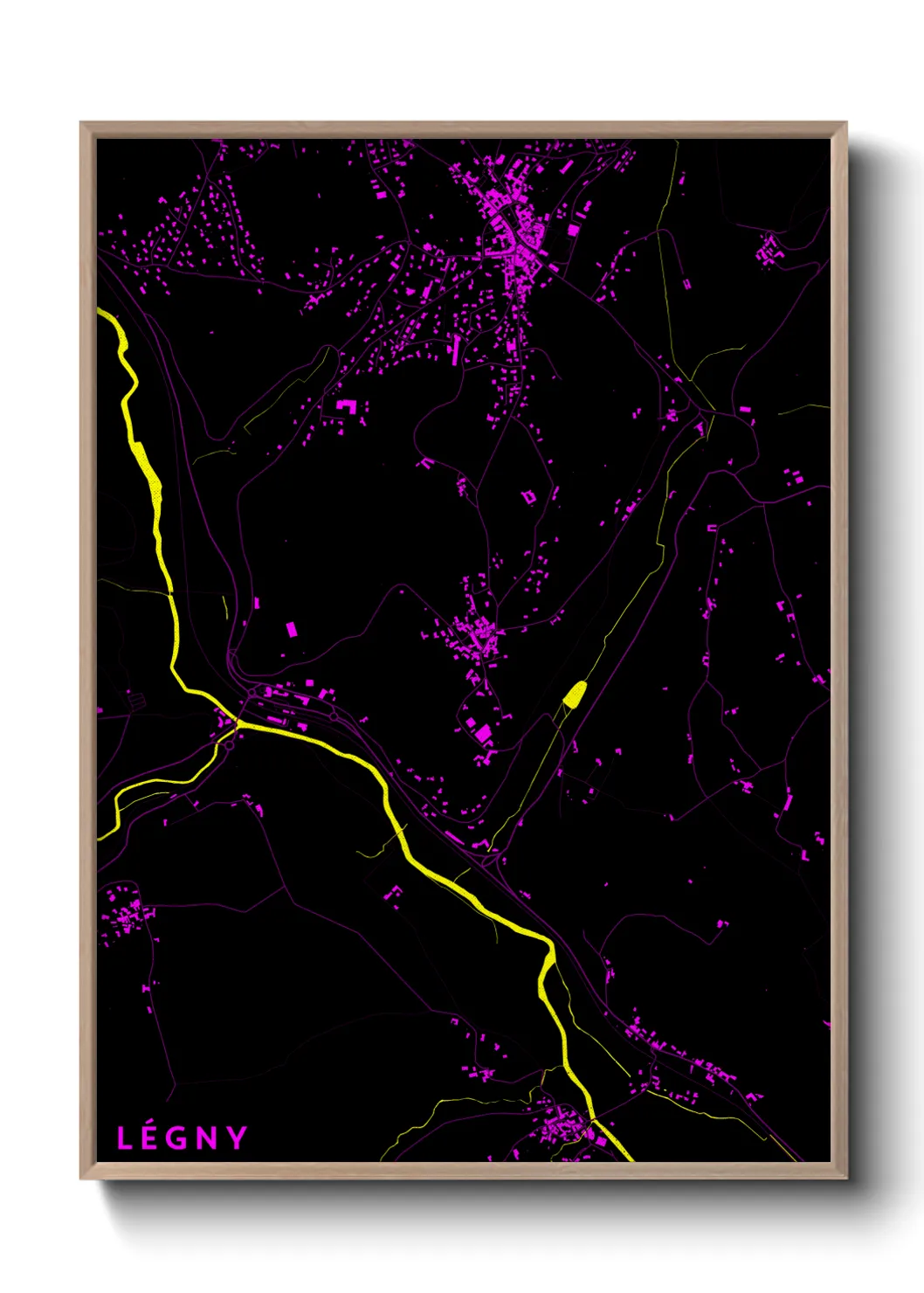 Une affiche de carte sur Légny