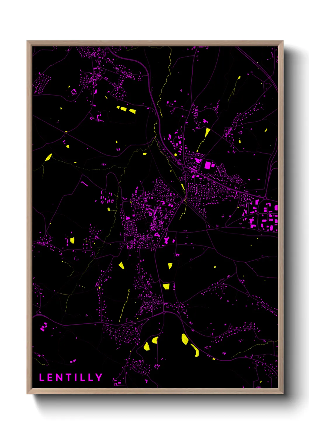 Une affiche de carte sur Lentilly