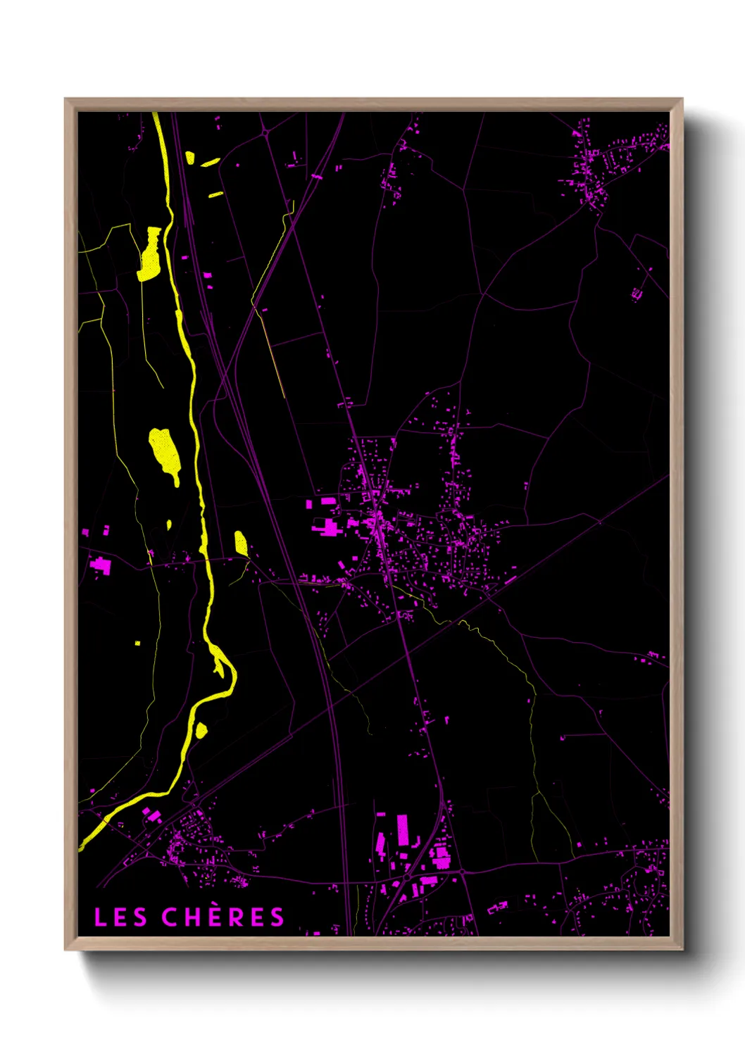 Une affiche de carte sur Les Chères