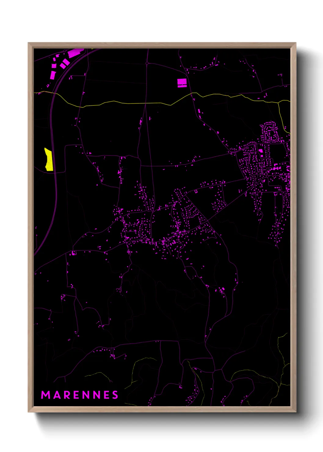 Une affiche de carte sur Marennes