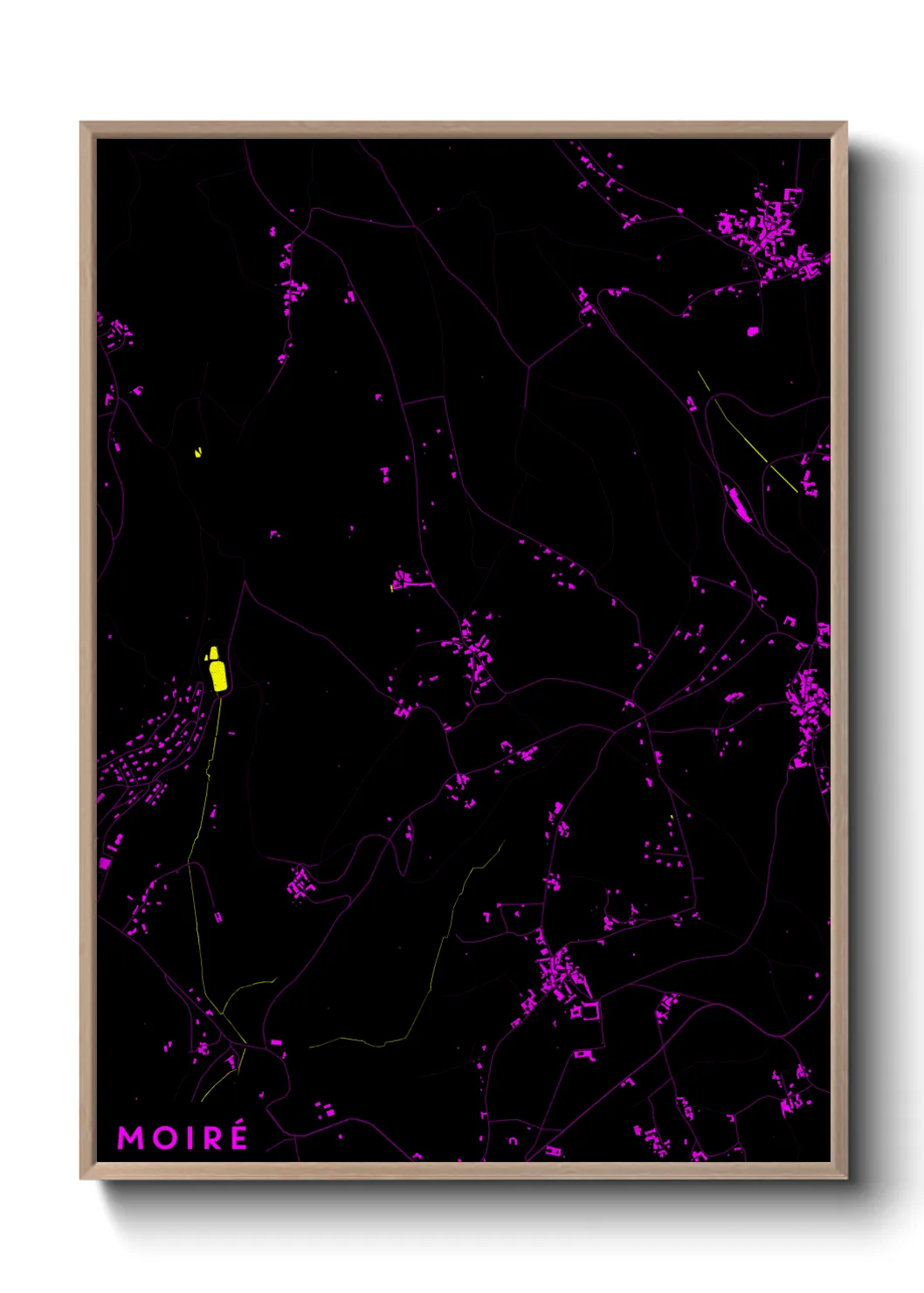 Une affiche de carte sur Moiré