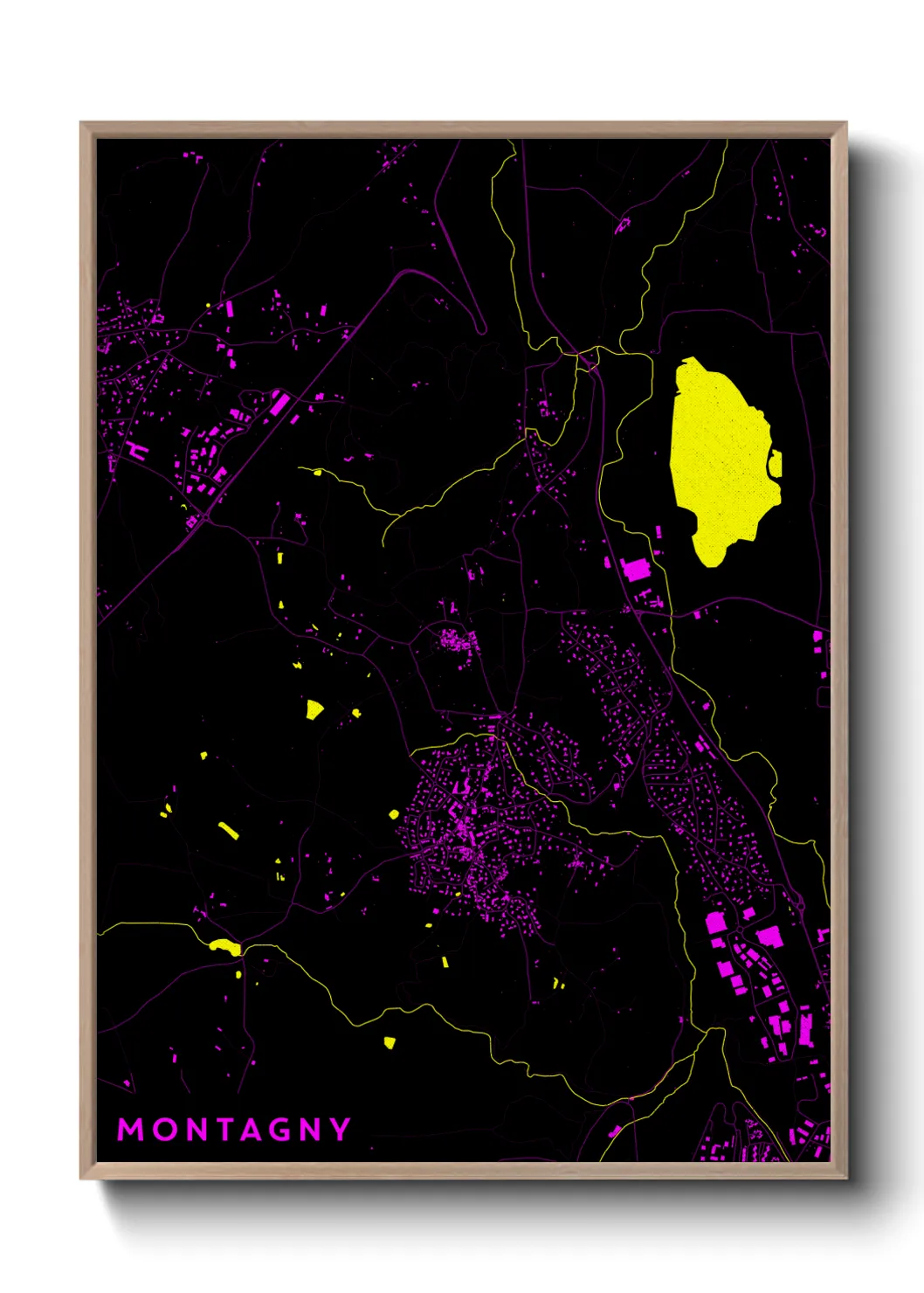 Une affiche de carte sur Montagny
