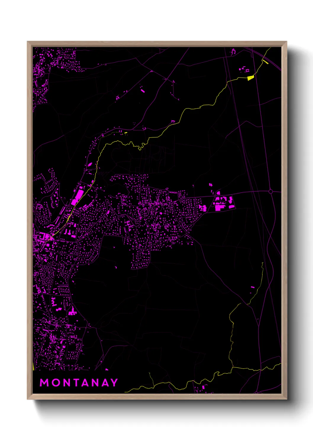 Une affiche de carte sur Montanay