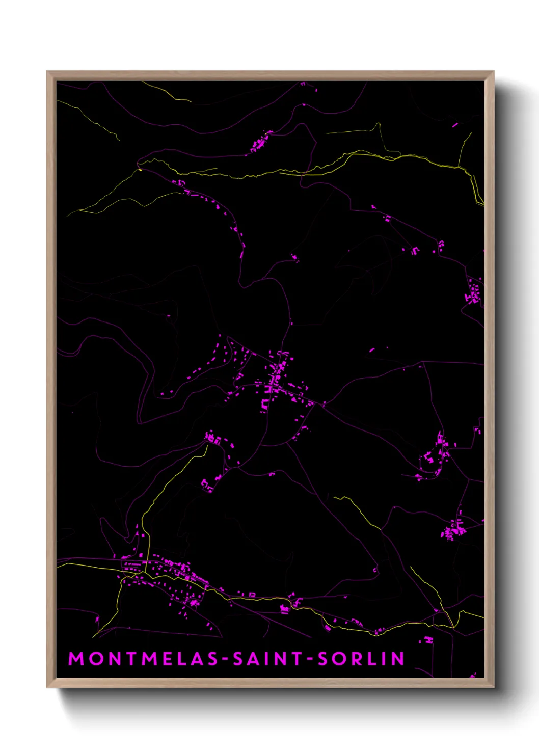 Une affiche de carte sur Montmelas-Saint-Sorlin