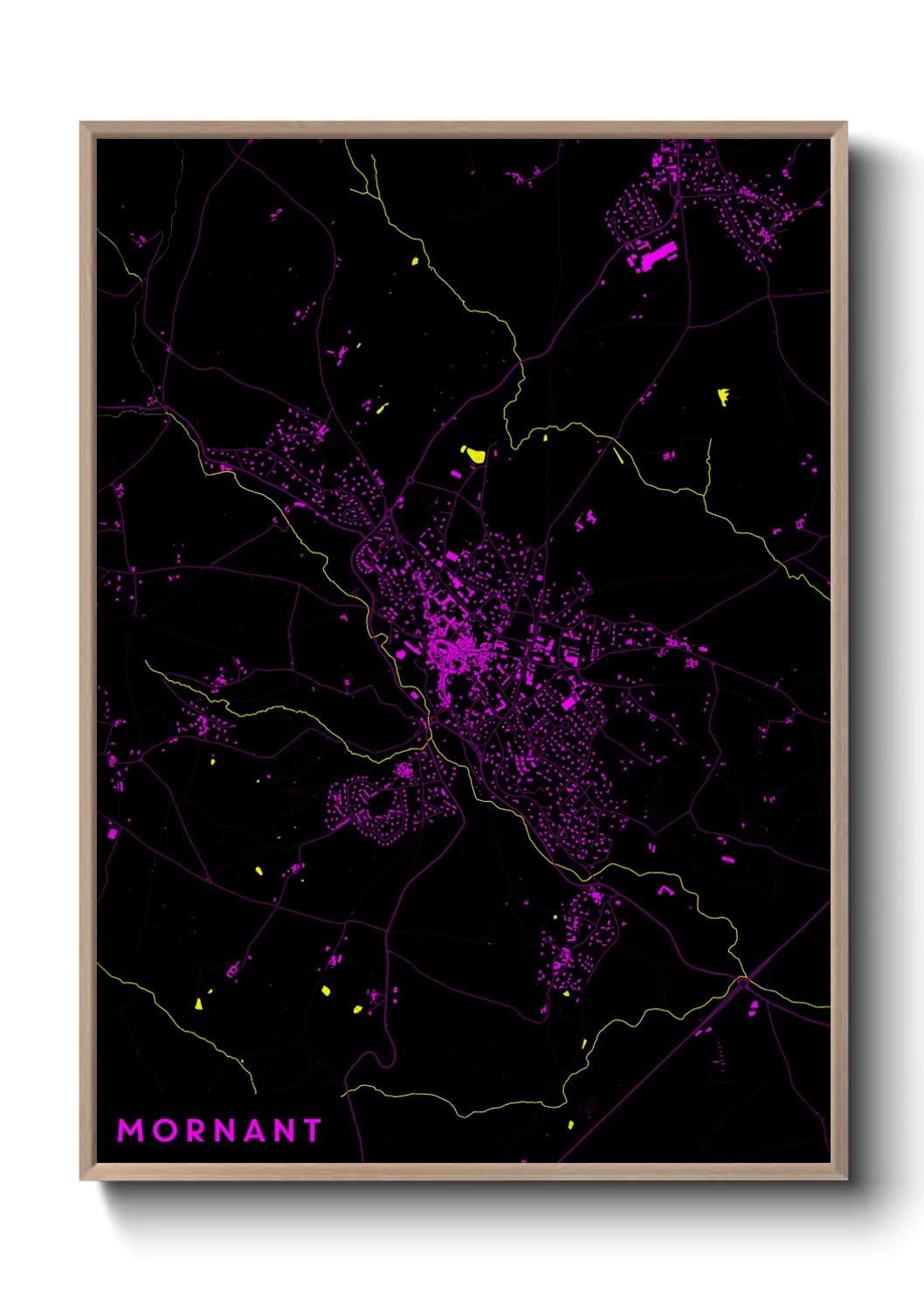 Une affiche de carte sur Mornant