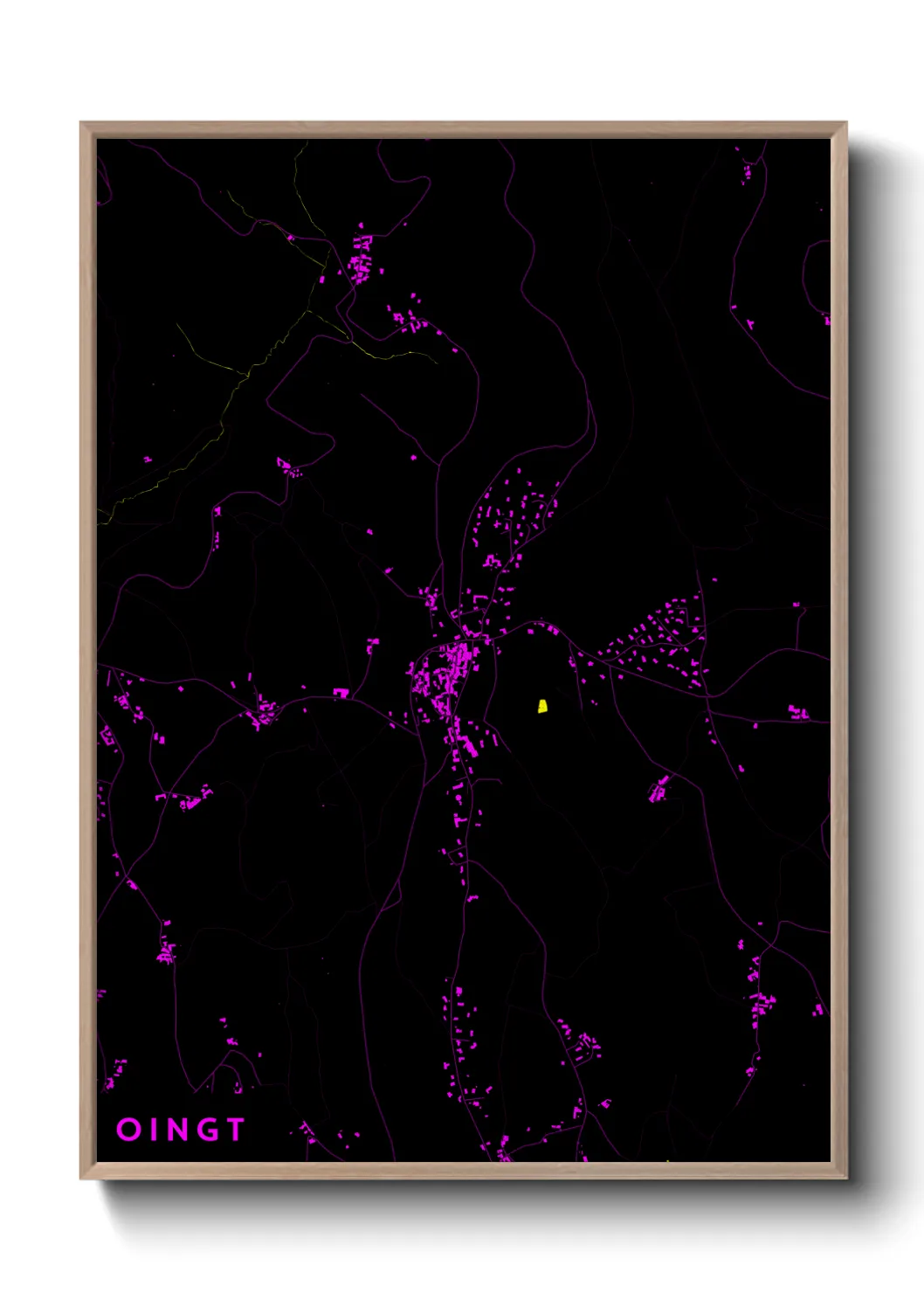Une affiche de carte sur Oingt