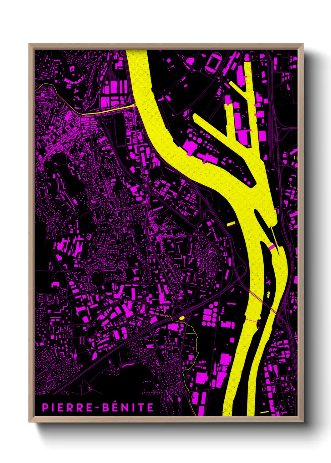 Une affiche de carte sur Pierre-Bénite