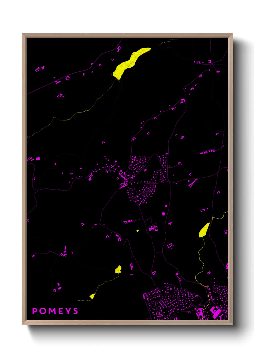 Une affiche de carte sur Pomeys