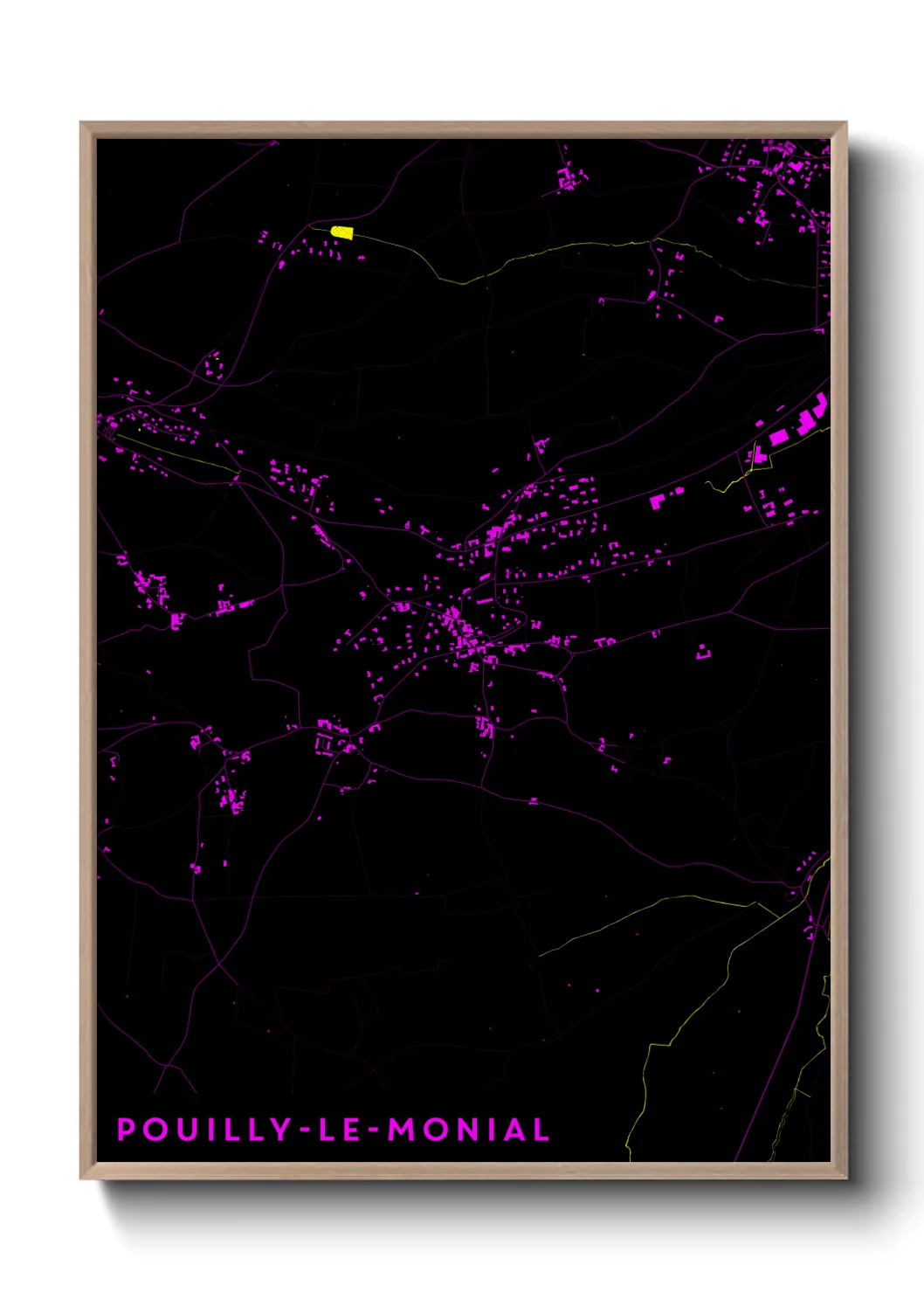Une affiche de carte sur Pouilly-le-Monial