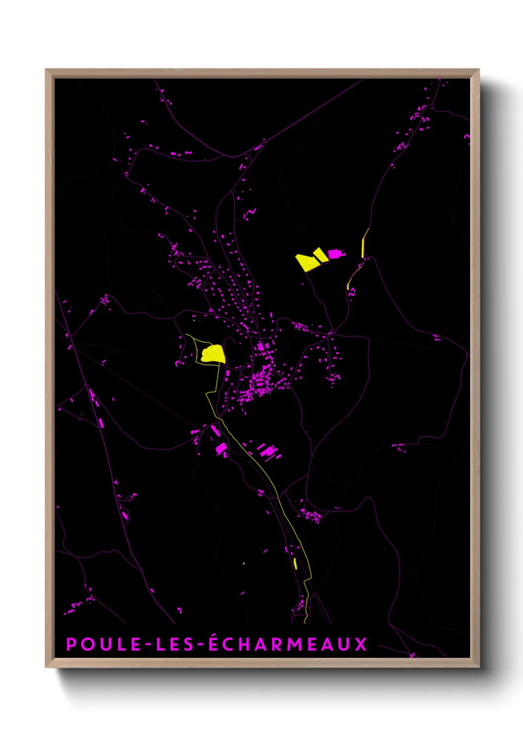 Une affiche de carte sur Poule-les-Écharmeaux