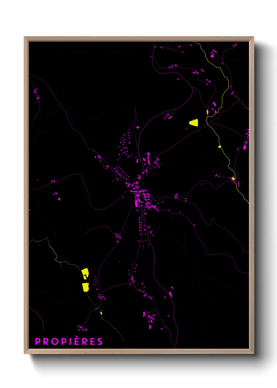 Une affiche de carte sur Propières