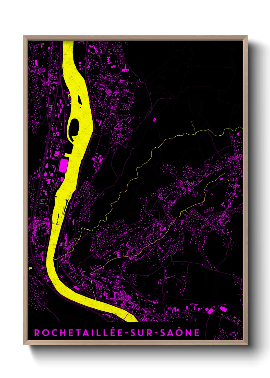 Une affiche de carte sur Rochetaillée-sur-Saône