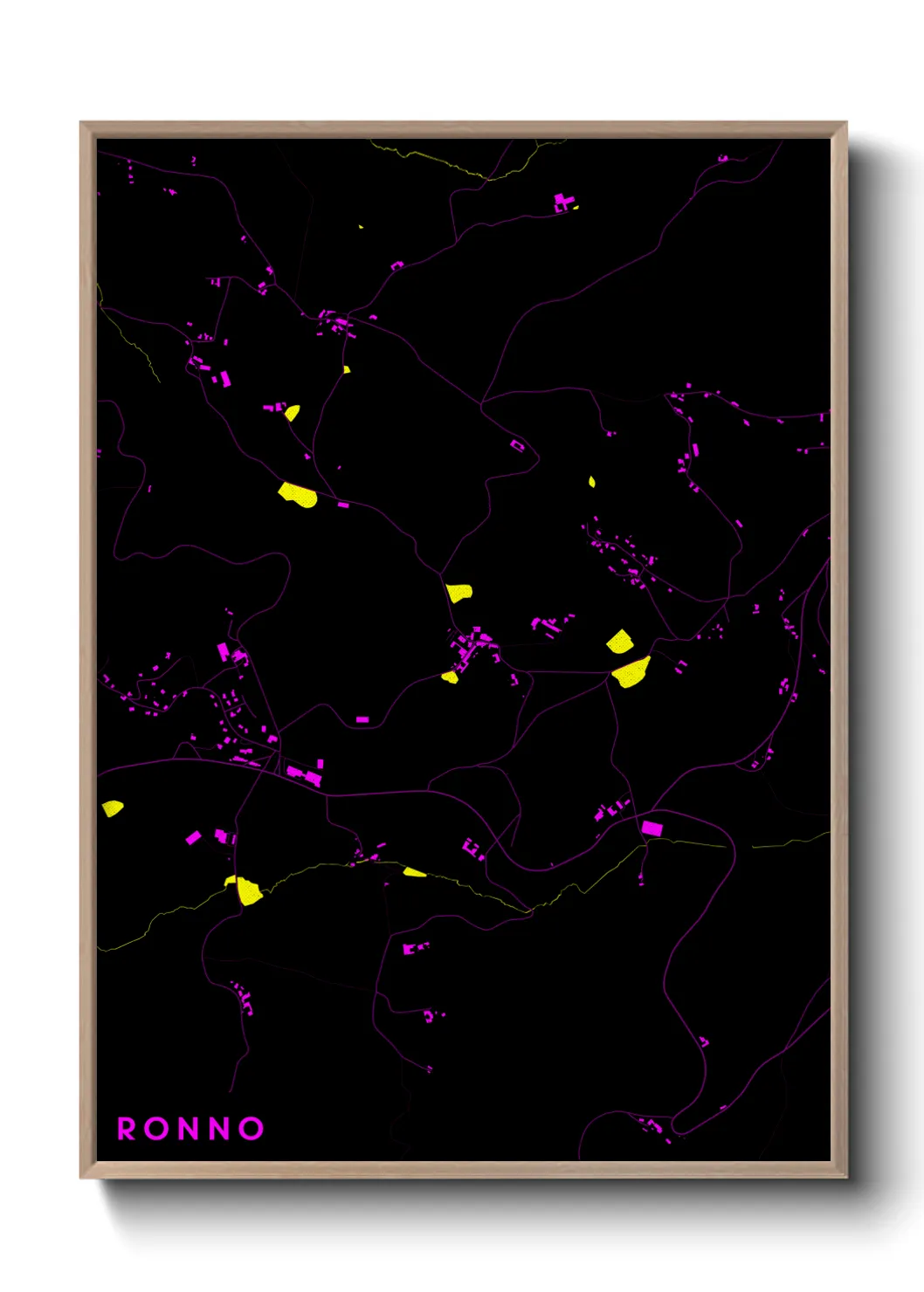 Une affiche de carte sur Ronno