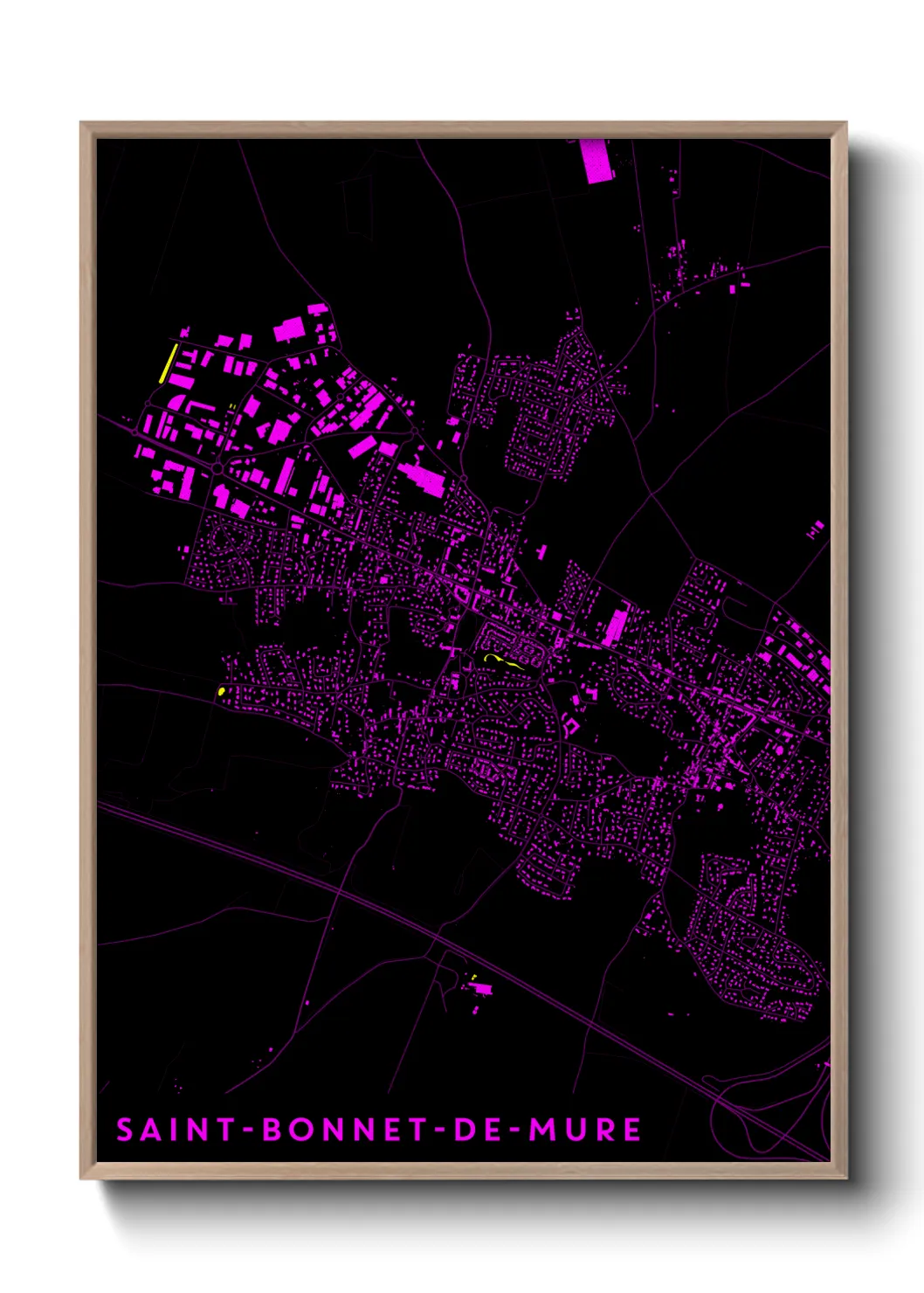 Une affiche de carte sur Saint-Bonnet-de-Mure
