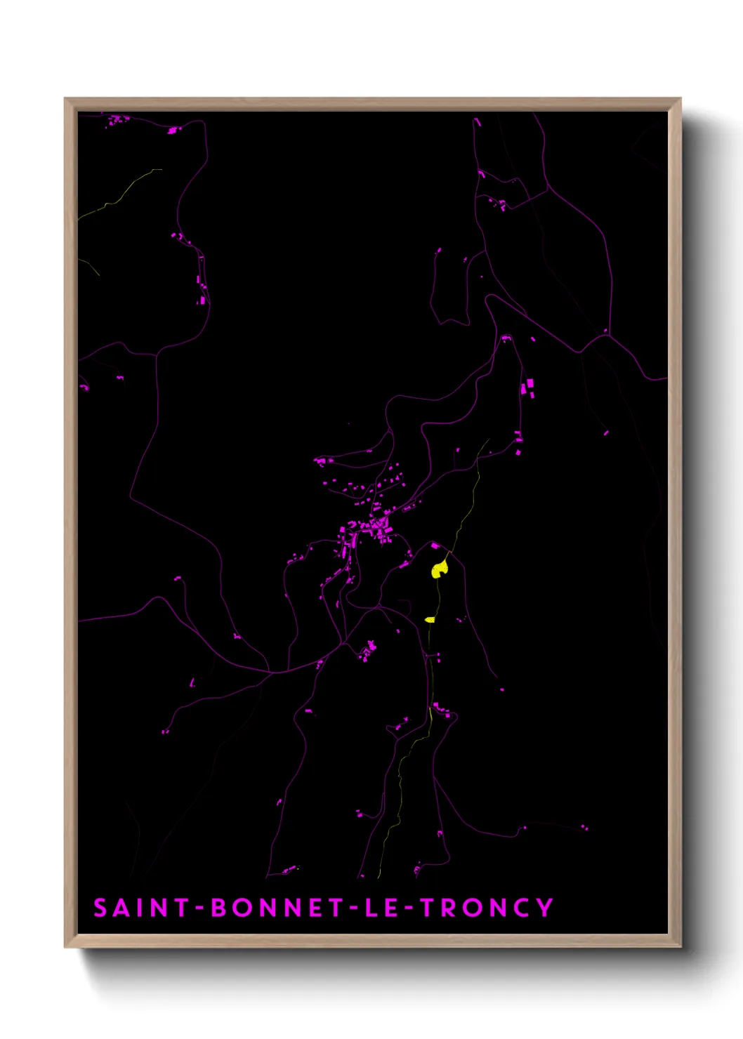 Une affiche de carte sur Saint-Bonnet-le-Troncy