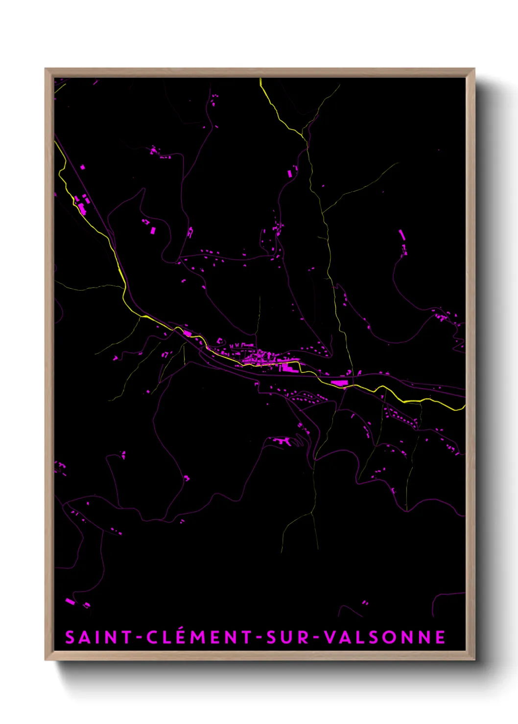 Une affiche de carte sur Saint-Clément-sur-Valsonne