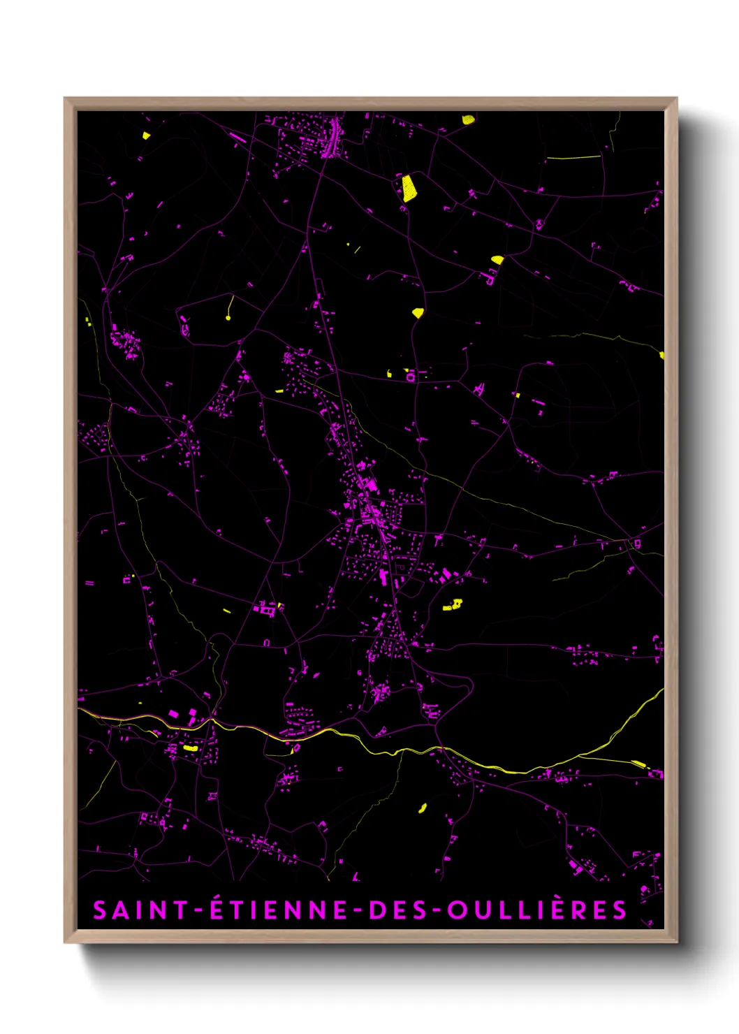 Une affiche de carte sur Saint-Étienne-des-Oullières