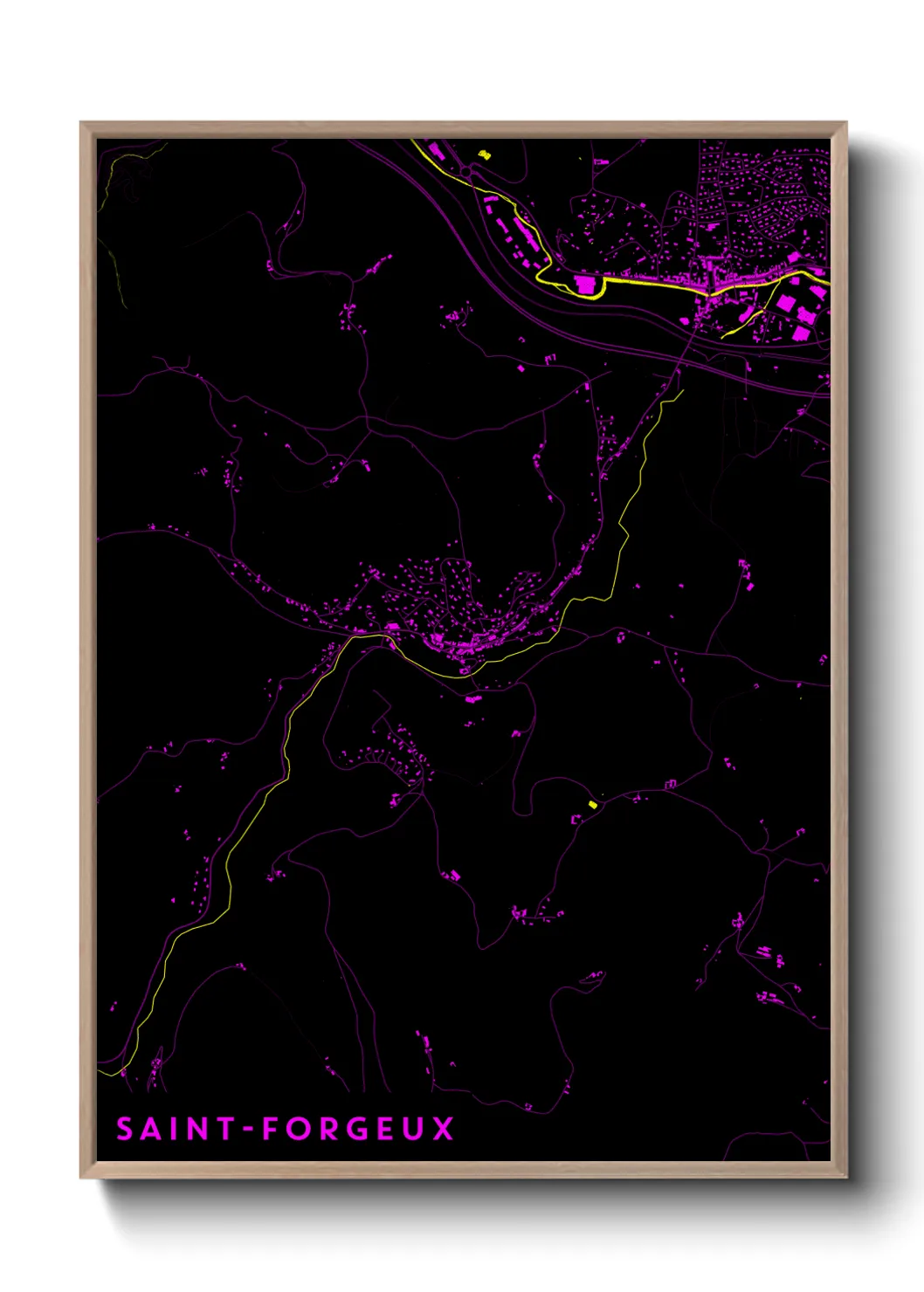 Une affiche de carte sur Saint-Forgeux
