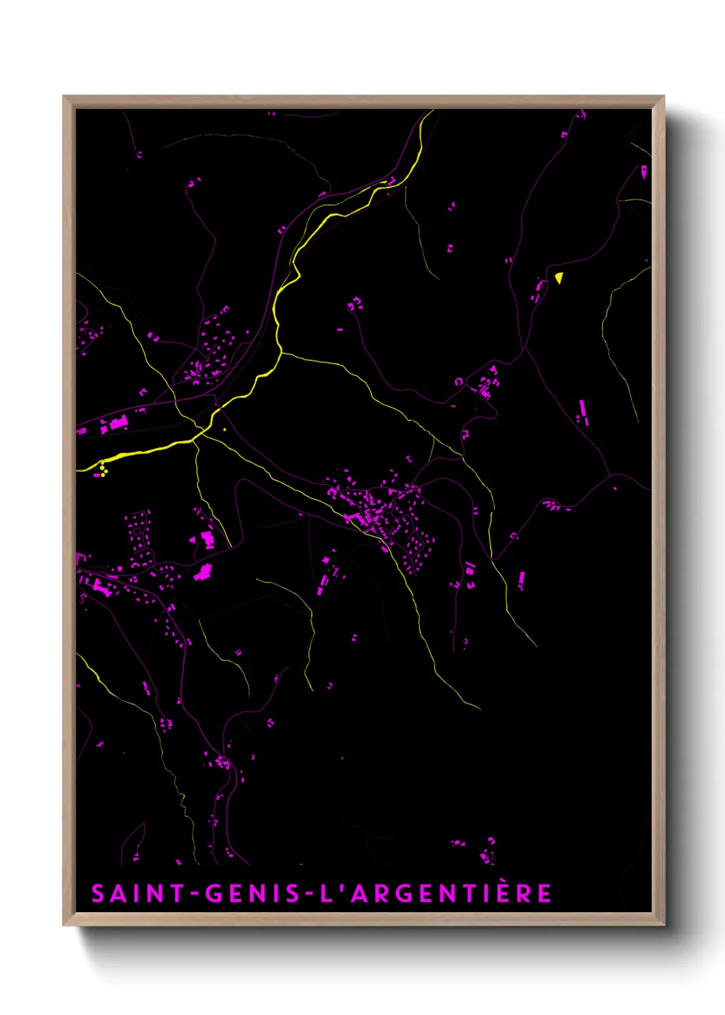 Une affiche de carte sur Saint-Genis-l'Argentière