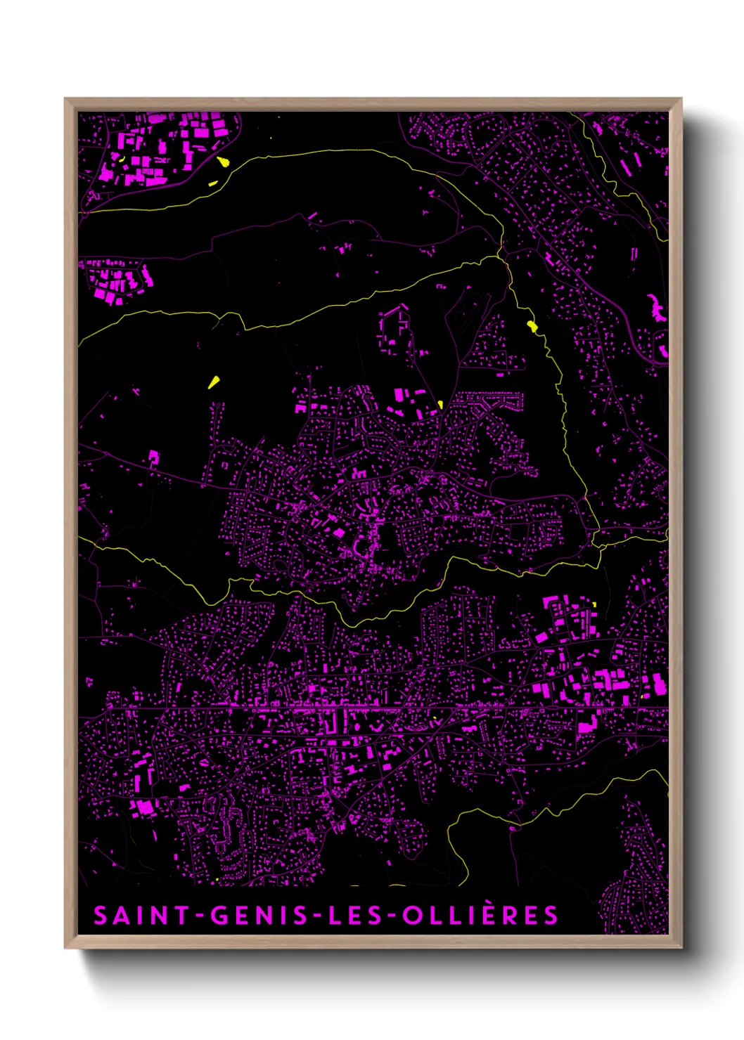 Une affiche de carte sur Saint-Genis-les-Ollières