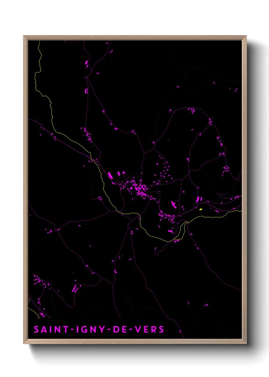 Une affiche de carte sur Saint-Igny-de-Vers